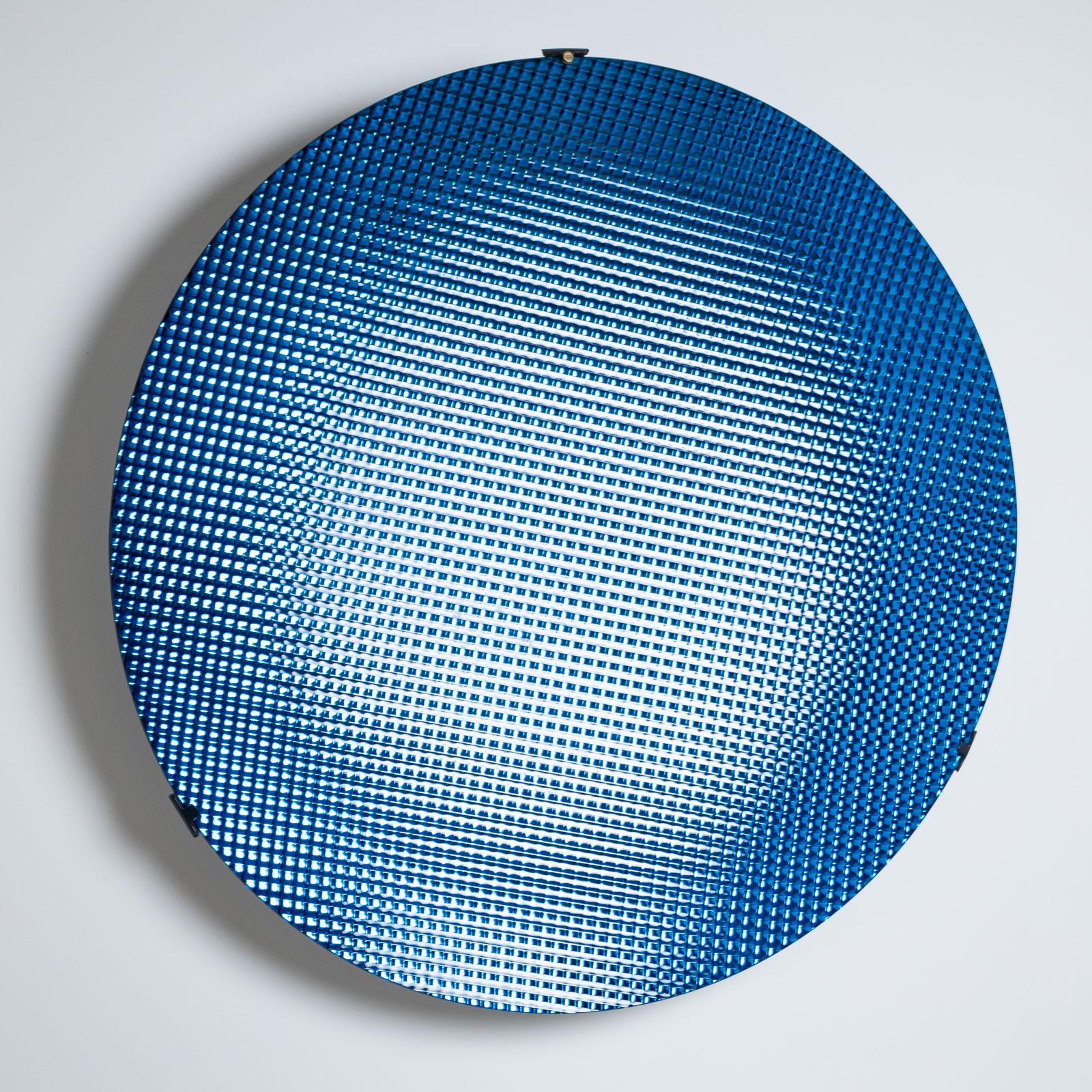 italien 21e siècle Grand disque concave en verre bleu par Roberto Giulio Rida, Italie en vente
