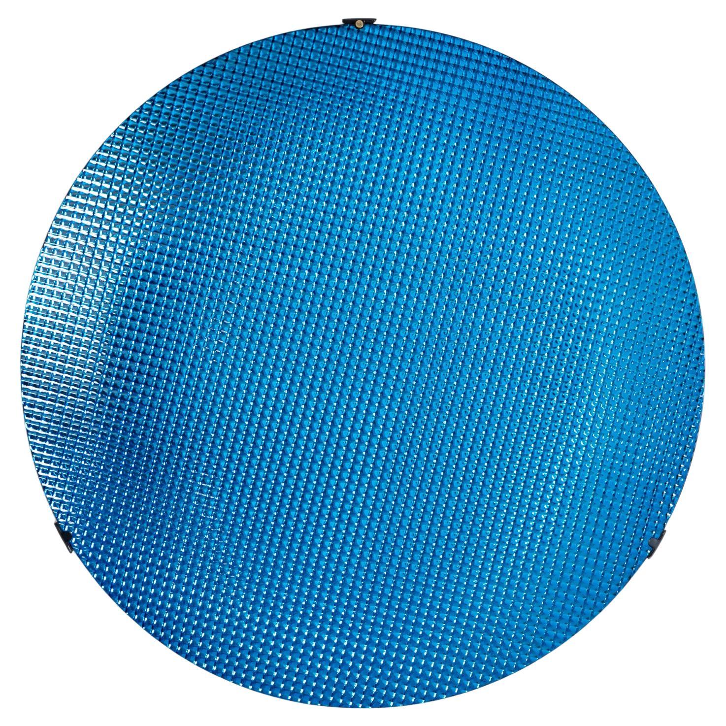 21st Century Large Concave Disc in Blue Glass by Roberto Giulio Rida, Italy