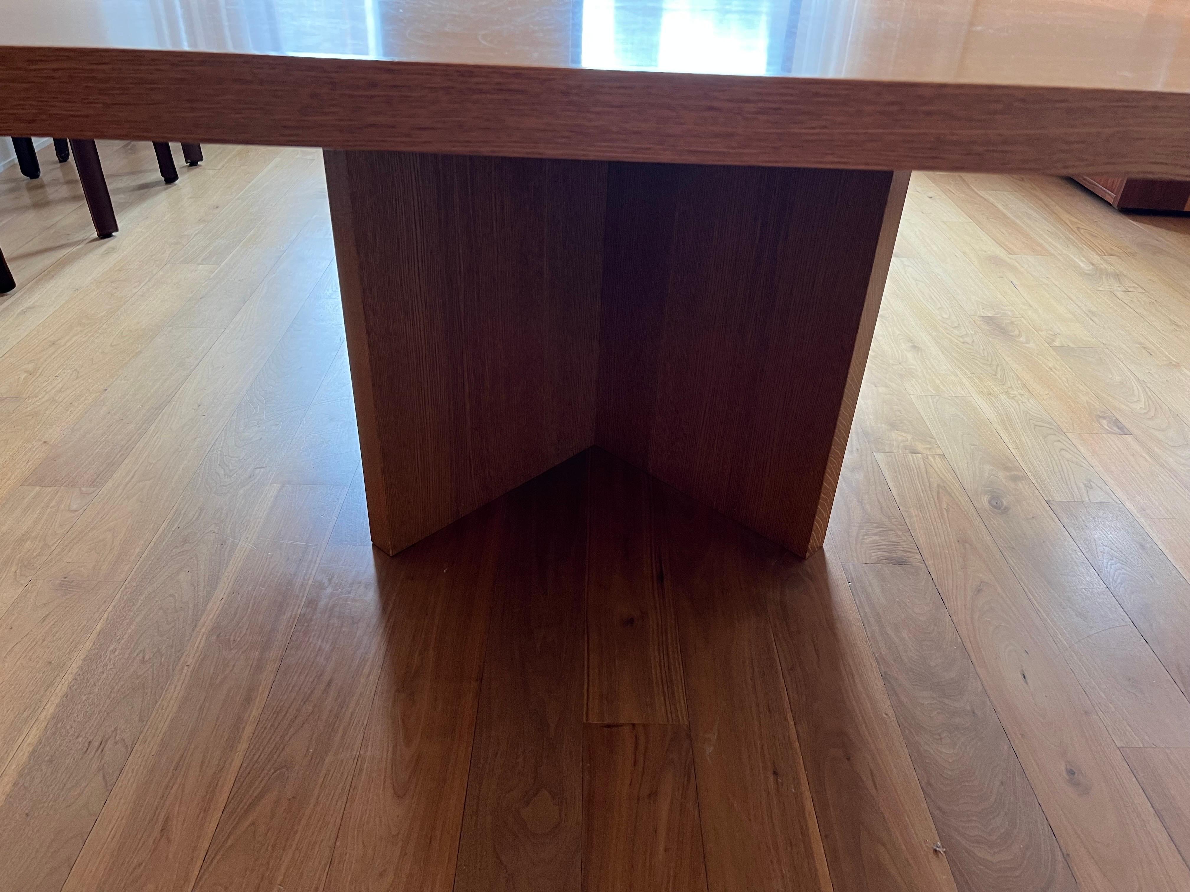 21st Century Large Custom Square Oak Dining Table For Sale 2