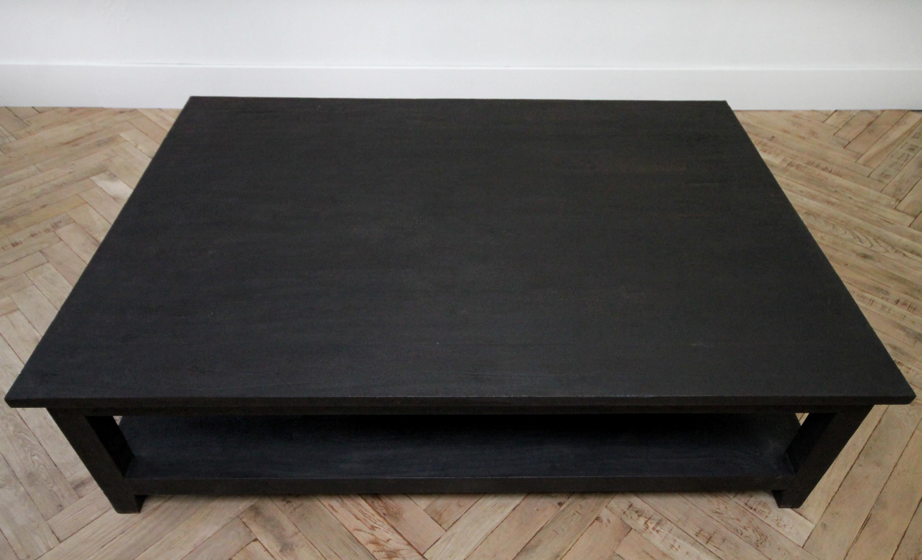 21st Century Large Ebony Stained Coffee Table 7