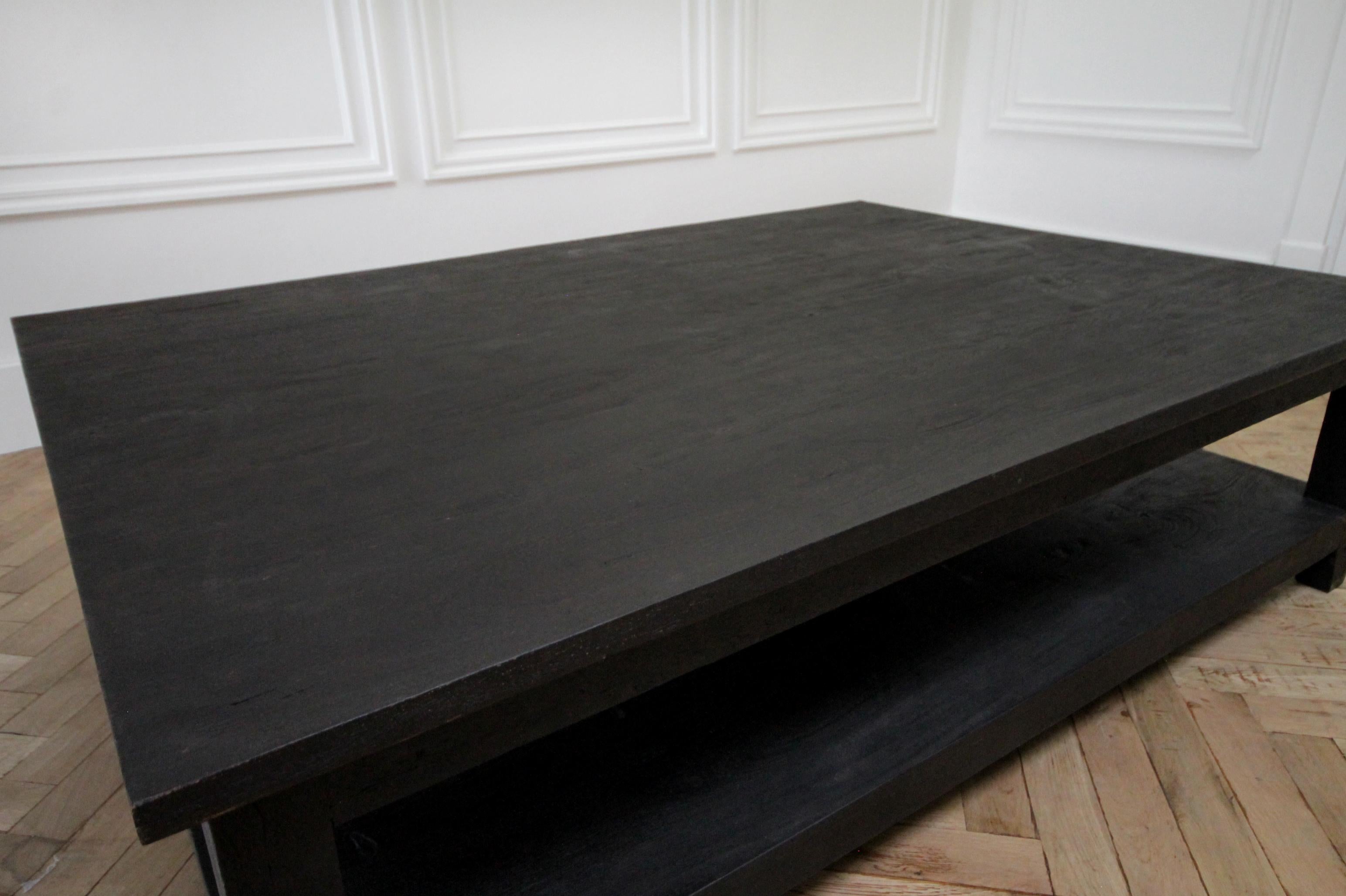 21st Century Large Ebony Stained Coffee Table 9