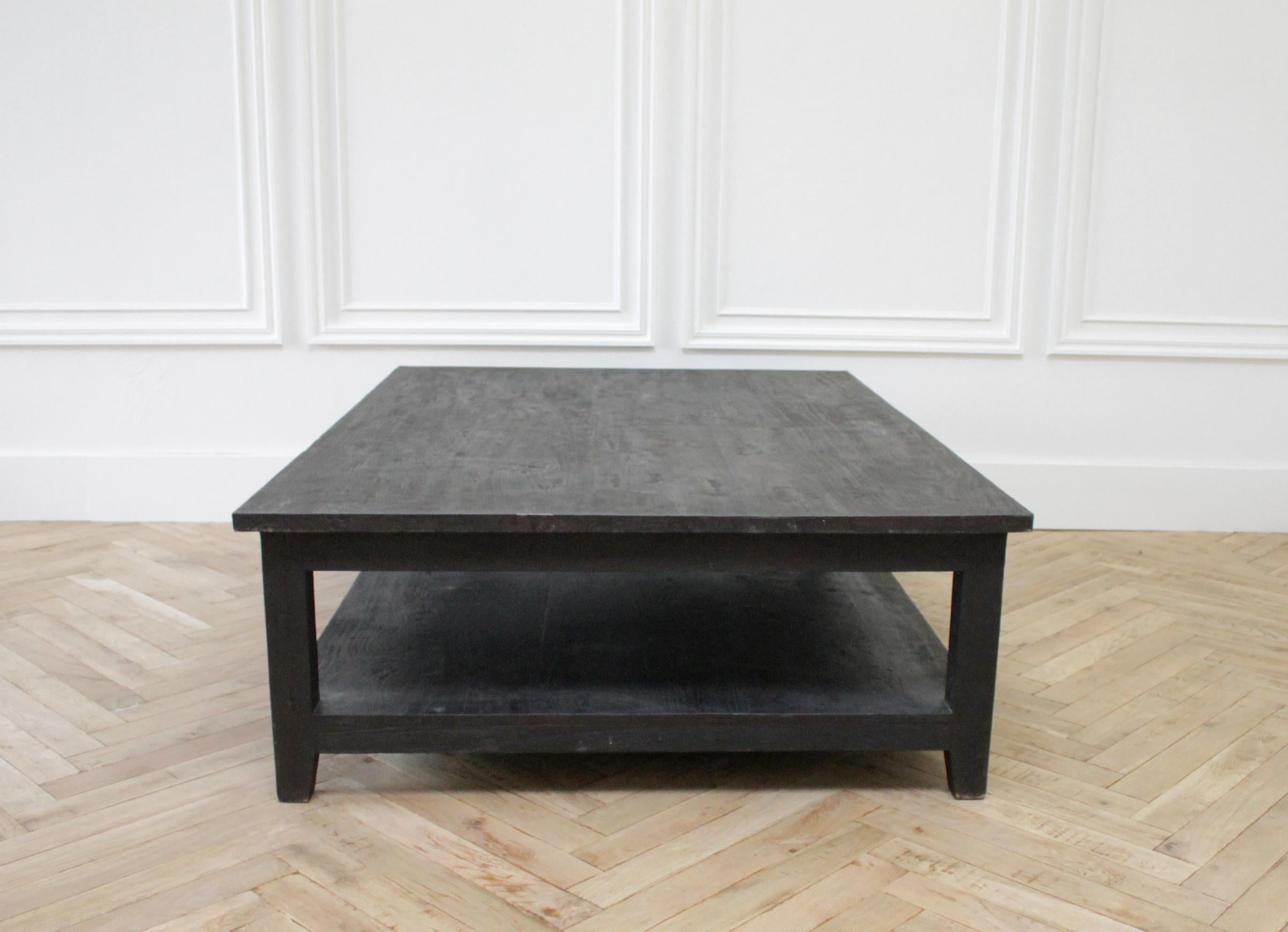 21st Century Large Ebony Stained Coffee Table In Good Condition In Brea, CA