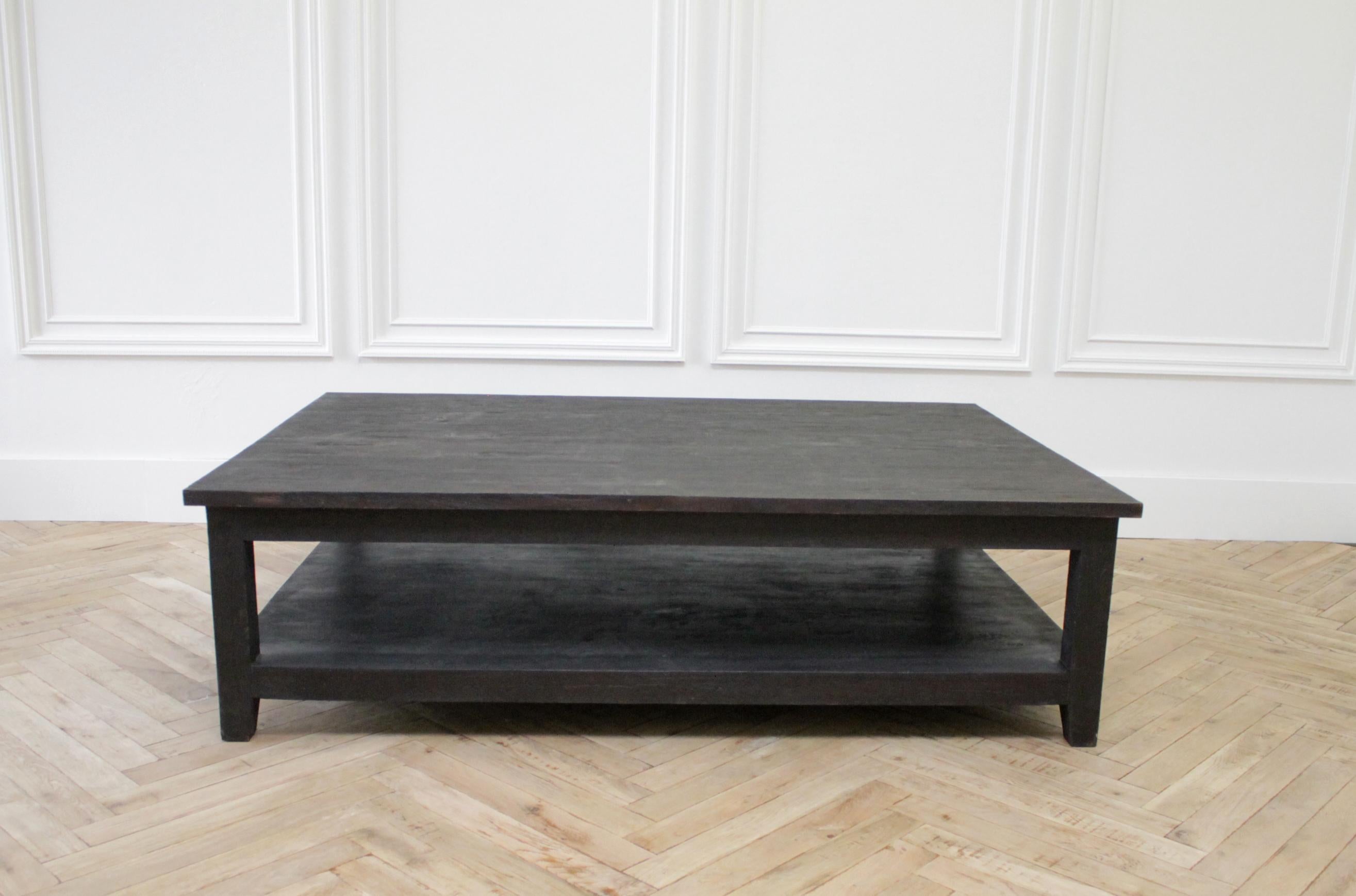 Wood 21st Century Large Ebony Stained Coffee Table