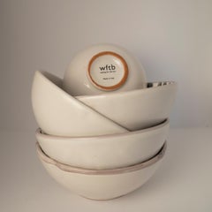 21st Century Large Hand Painted Ceramic Bowl in Blue and White Handmade