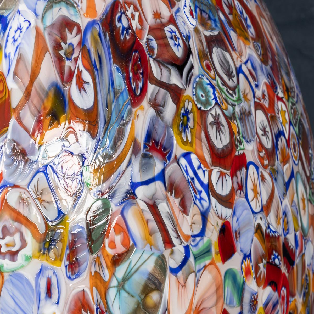 21st Century Large Italian Egg Shaped Table Lamp By Murrina Millefiori, Murano 5