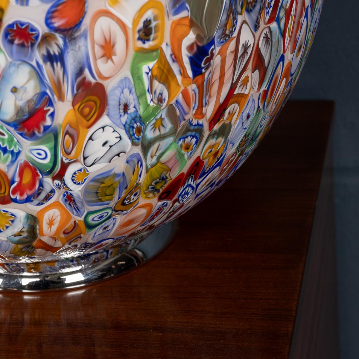 21st Century Large Italian Egg Shaped Table Lamp By Murrina Millefiori, Murano 7