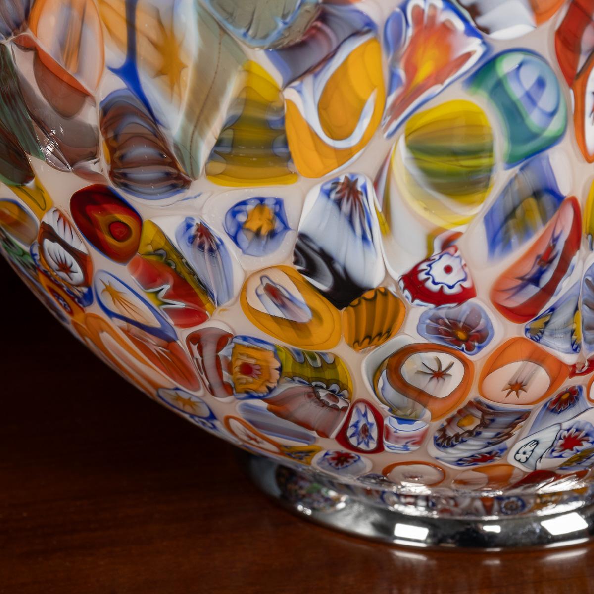 Glass 21st Century Large Italian Egg Shaped Table Lamp By Murrina Millefiori, Murano