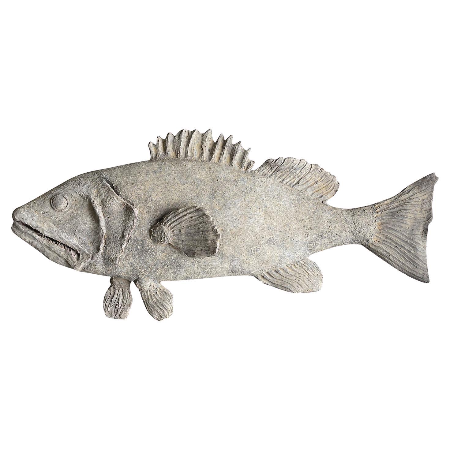 21st Century Large Italian Terra Cotta Fish Statuette - Tuscan Wall Décor