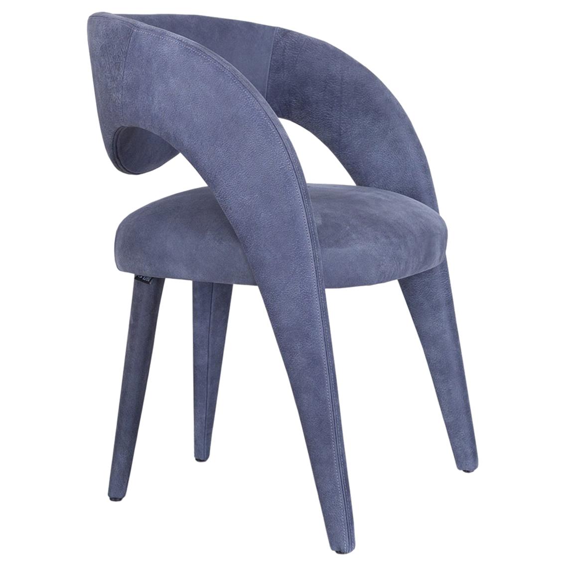 Portuguese Modern Laurence Dining Chairs, Italian Leather, Handmade Portugal by Greenapple For Sale