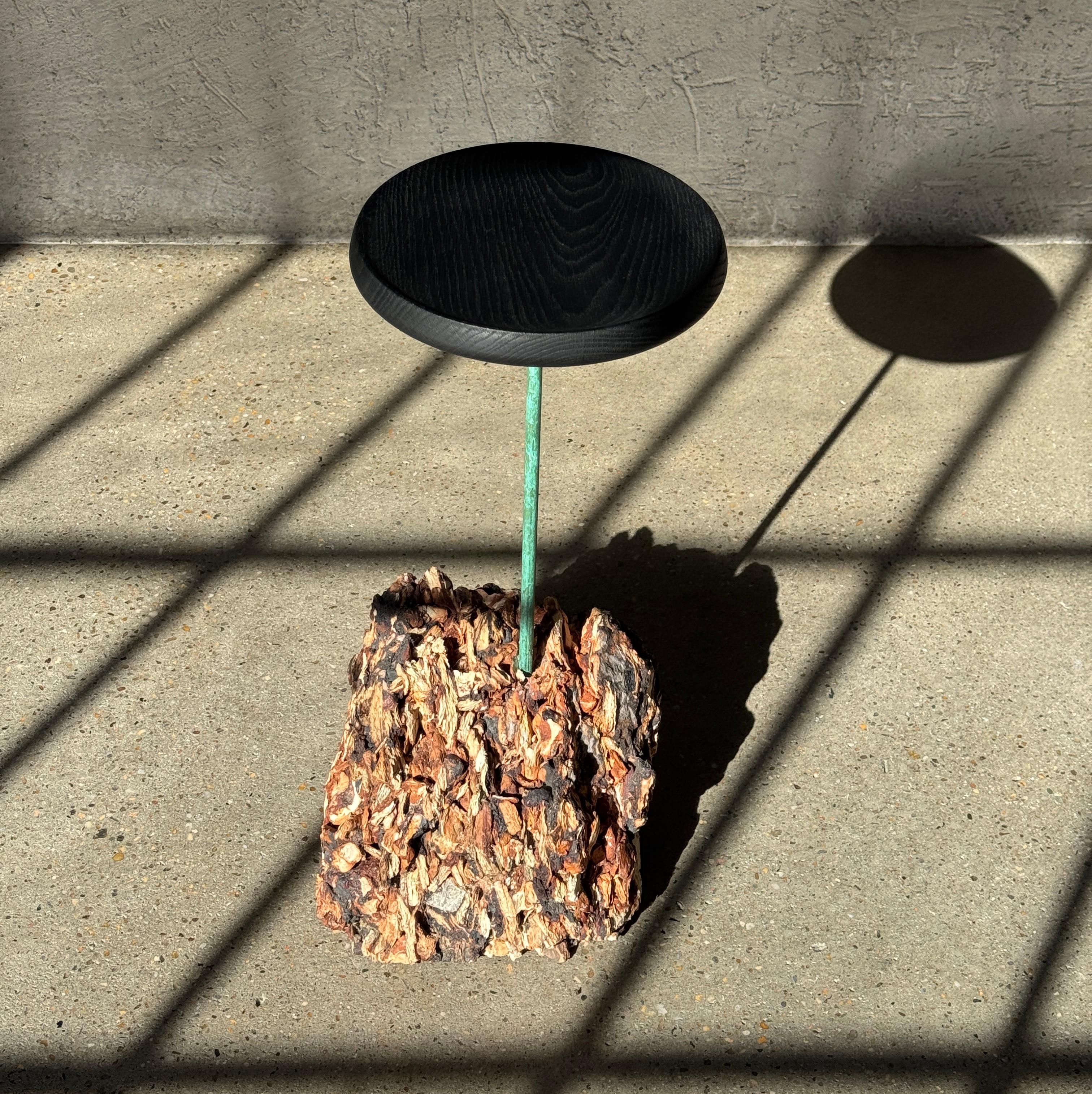 Organique Table d'appoint 21e siècle à base de lave et plateau noir par Michael Javidi - sur commande en vente