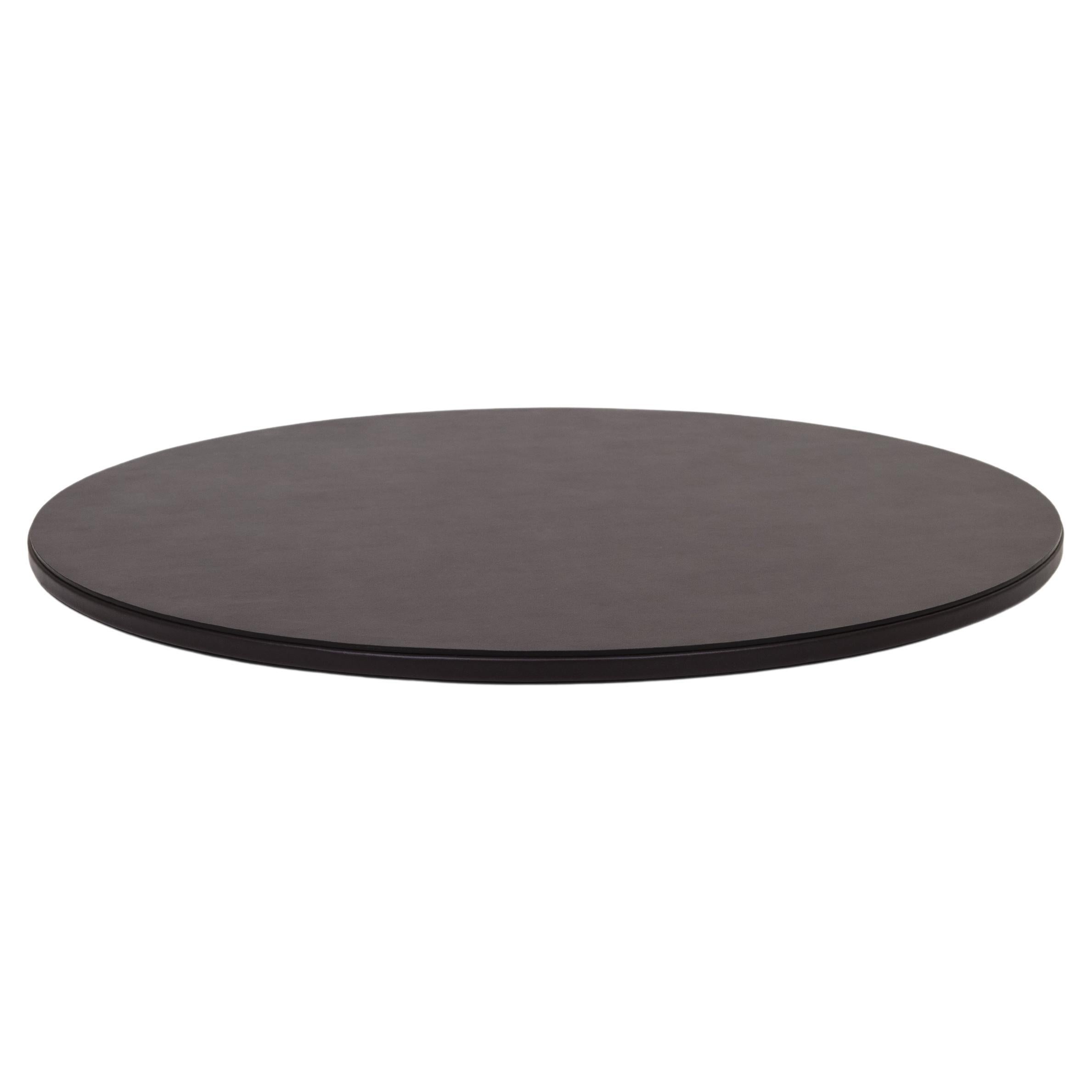 21st Century Lazy Susan Leather Tray Handmade in Italy For Sale