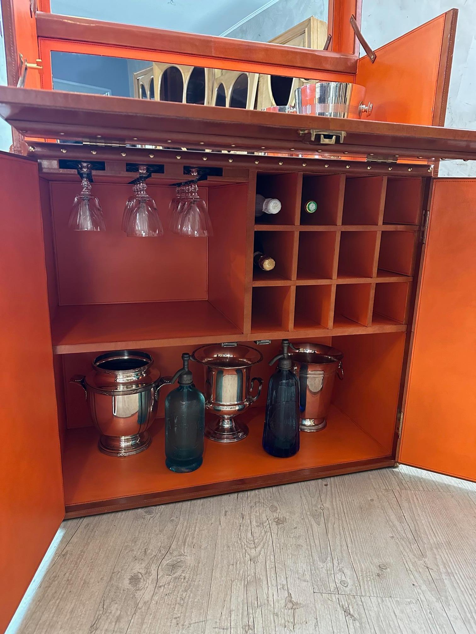 21st century Leather and Brass Bar Trunk 14
