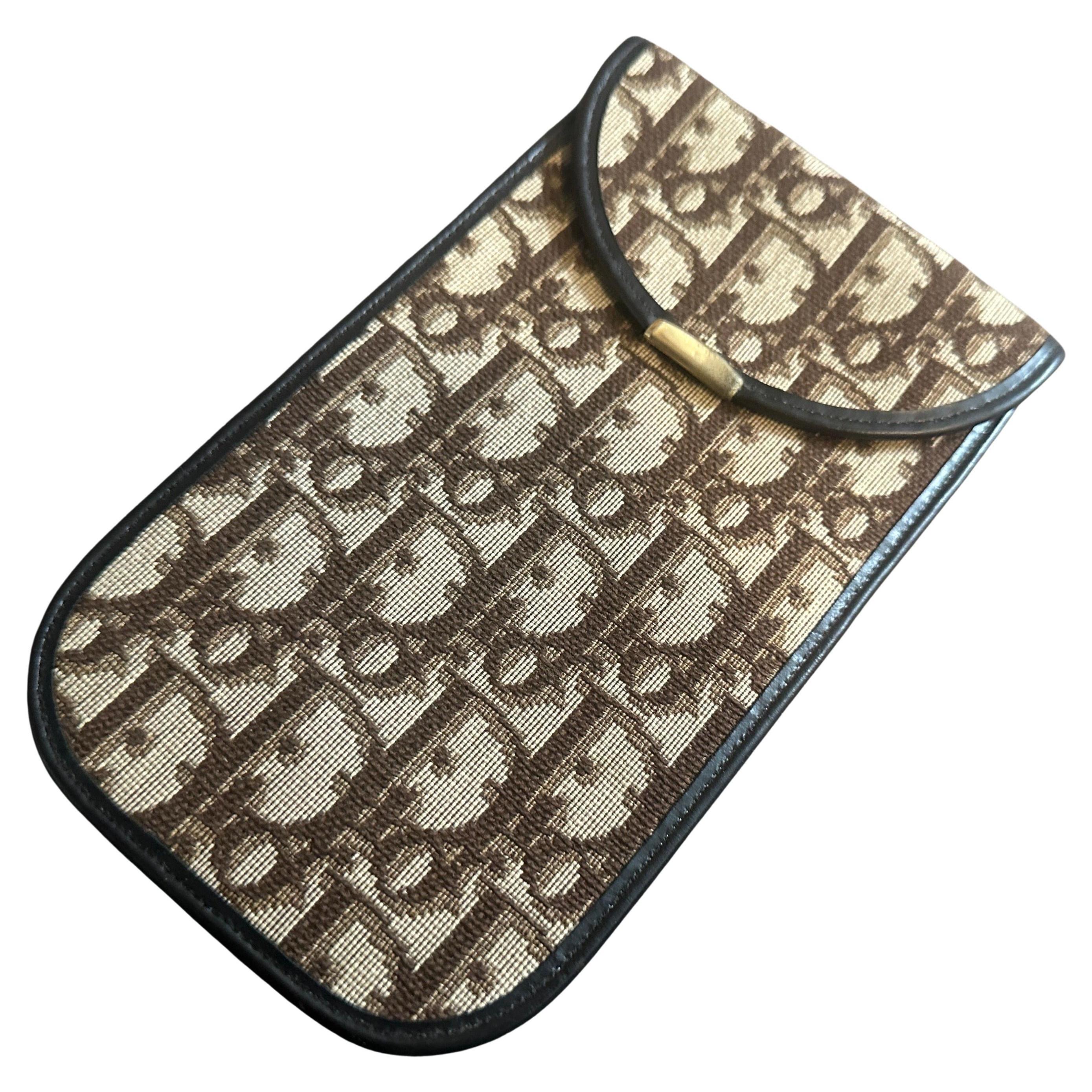 Funda de piel y lona con logotipo Siglo XXI para teléfono o gafas de Christian Dior en venta
