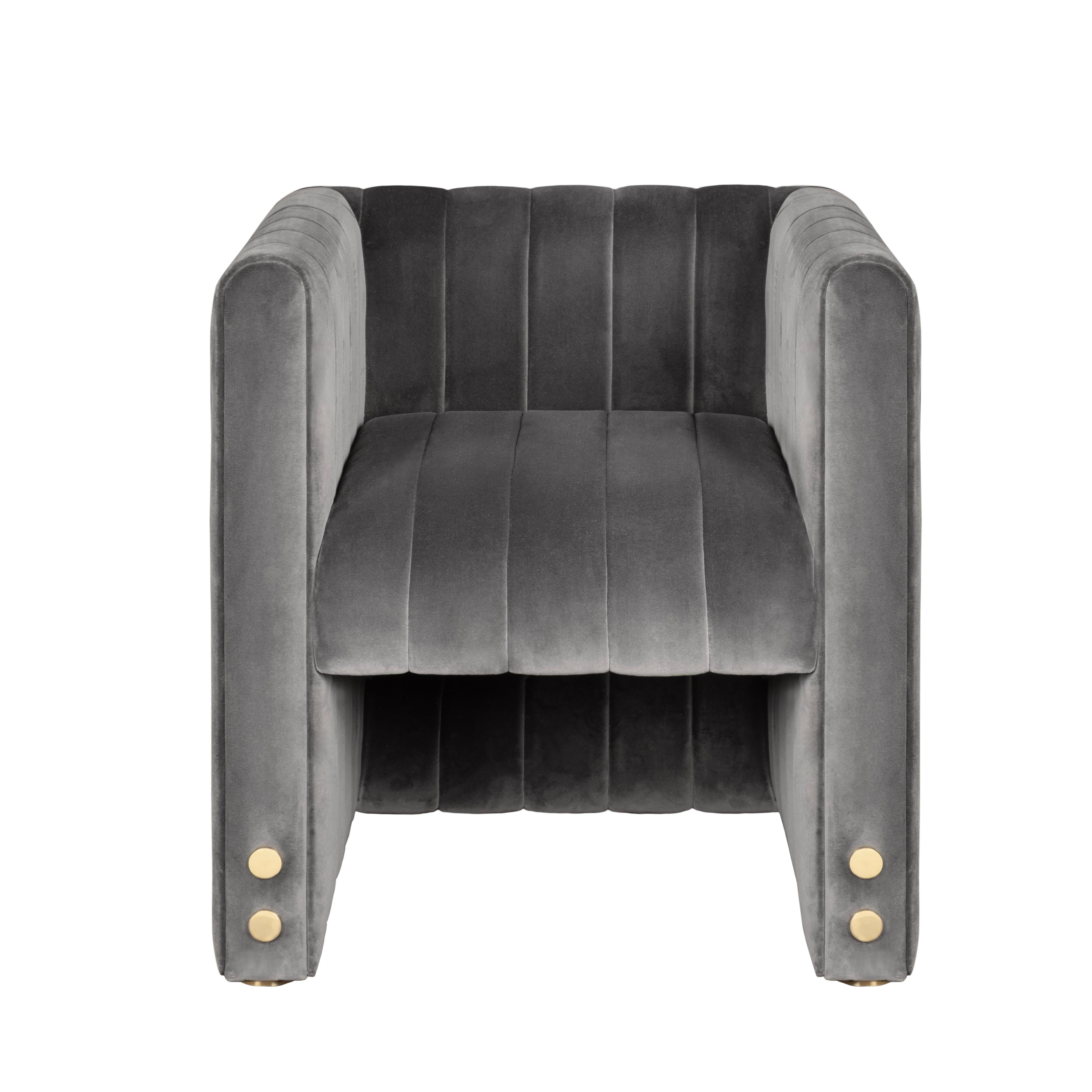 Silla de Comedor de Piel Siglo XXI Latón Pulido Siglo XXI y contemporáneo en venta