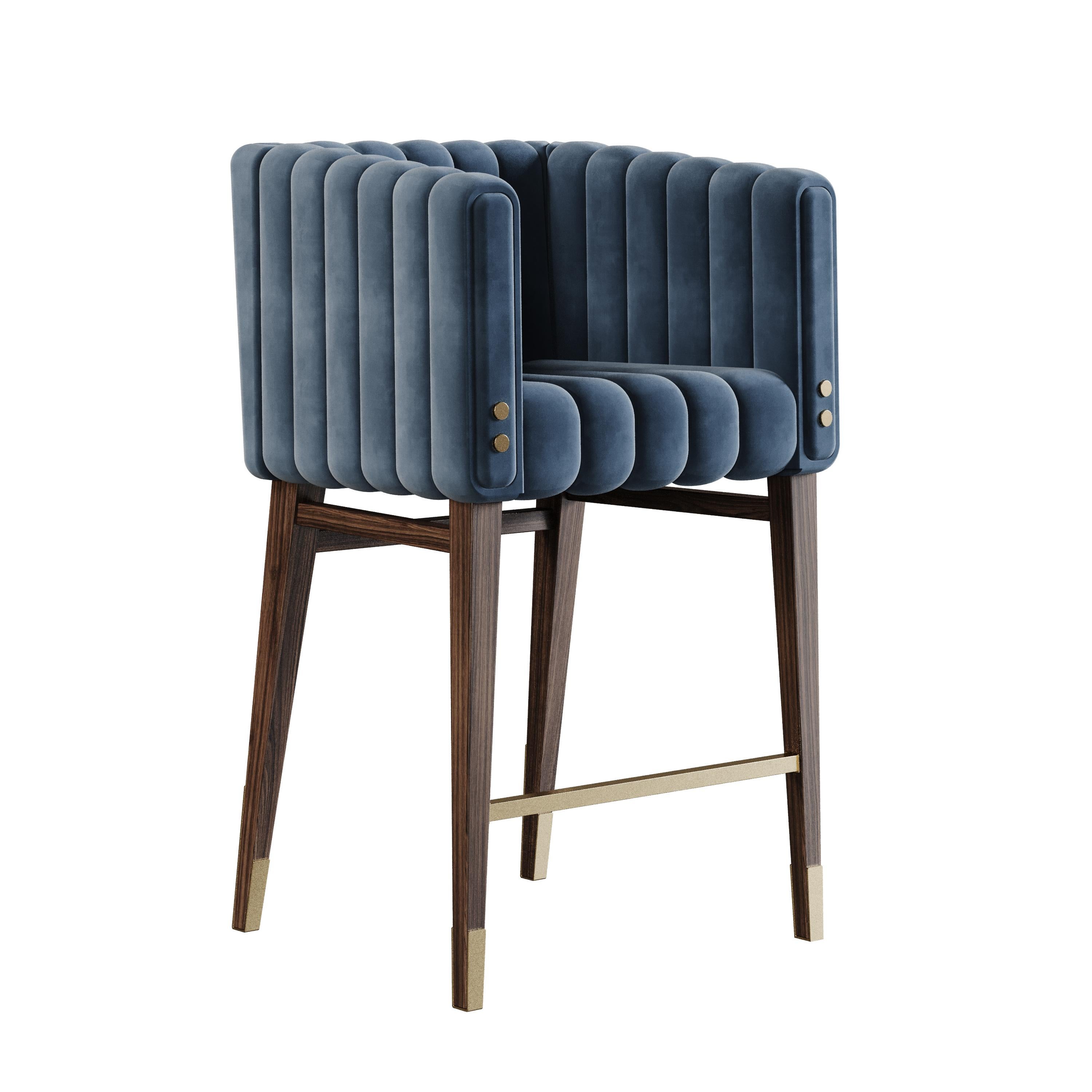 21st Century Leather Inglewood Bar Chair Wood For Sale 1
