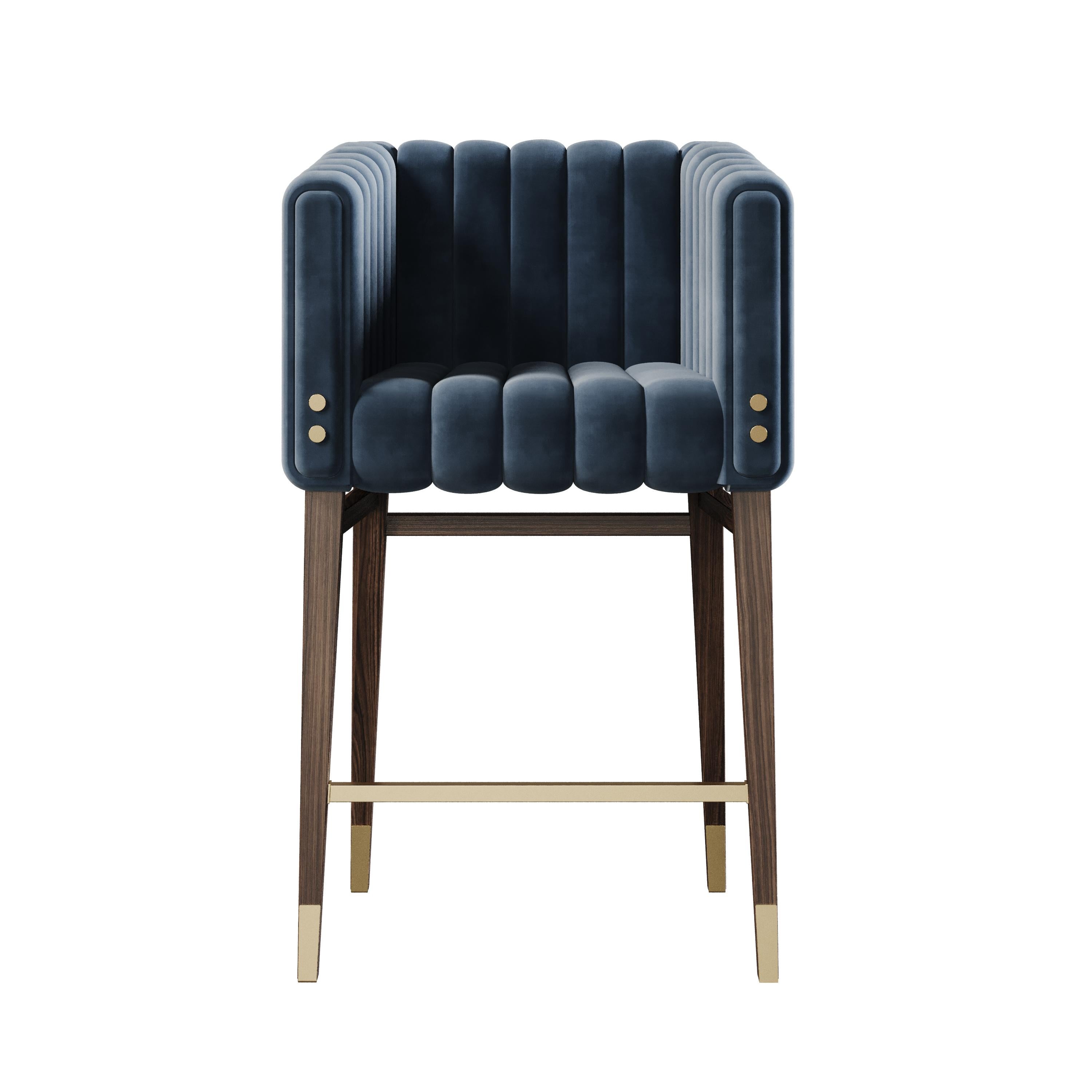 21st Century Leather Inglewood Bar Chair Wood For Sale 2