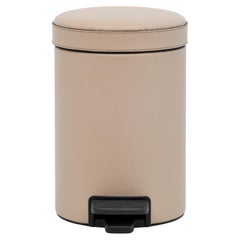 21st Century Leather Pedal Paper & Waste Bin Handmade in Italy