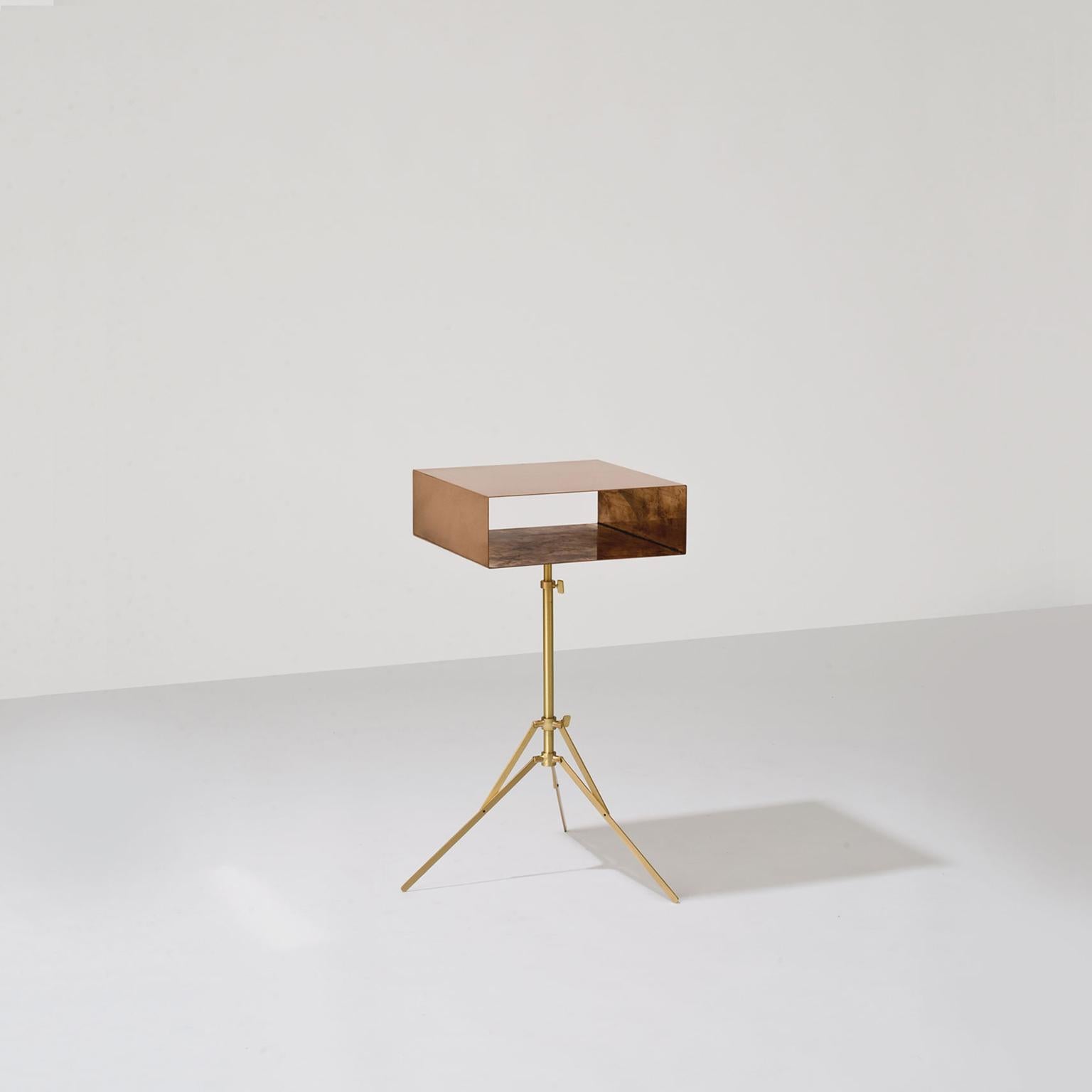 21st Century Lem Copper Side Table with Brass Base In New Condition In Milan, IT