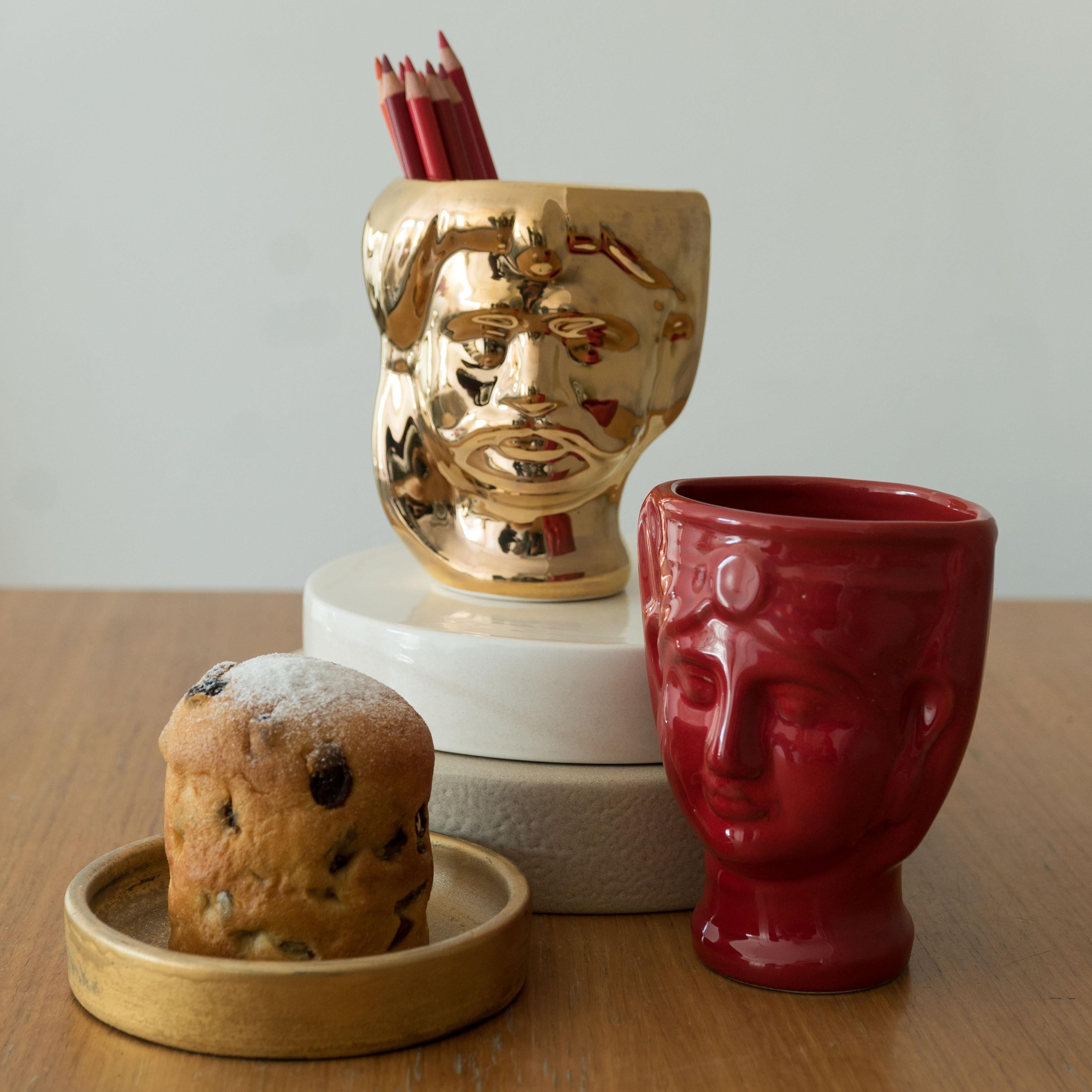 Italian 21st Century, Sicilian Moor' Head Ceramic Vases, Handmade Made in Italy 2 Pieces For Sale