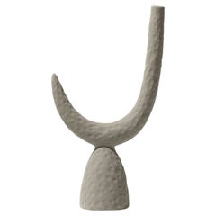 21st Century Light Grey Candlestick by Ceramica Gatti, designer A. Anastasio