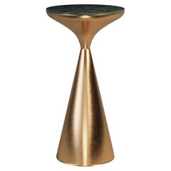 21st Century Lignum Side Table Brushed Brass and Marble by Porus