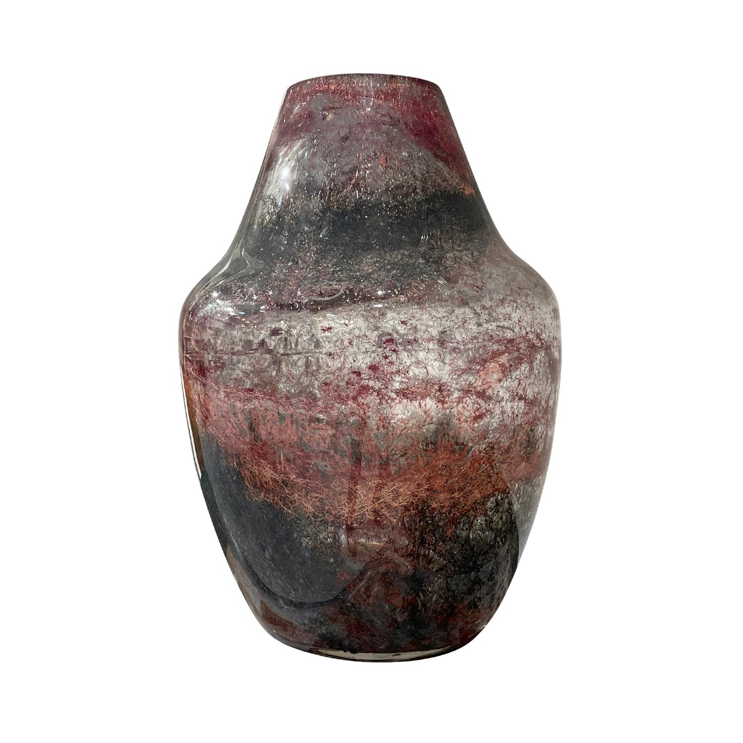 Mid-Century Modern Vase simple italien en verre de Murano du 21e siècle de couleur lilas par le Studio Salvadore en vente