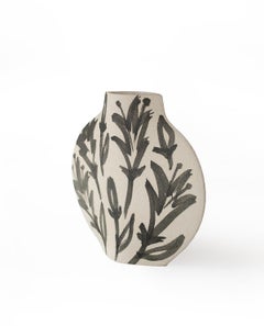21st Century 'Lilies' Vase in White Ceramic, handcrafted in France