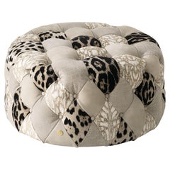 21st Century Limbo Round Pouf in Patchwork by Roberto Cavalli Home Interiors