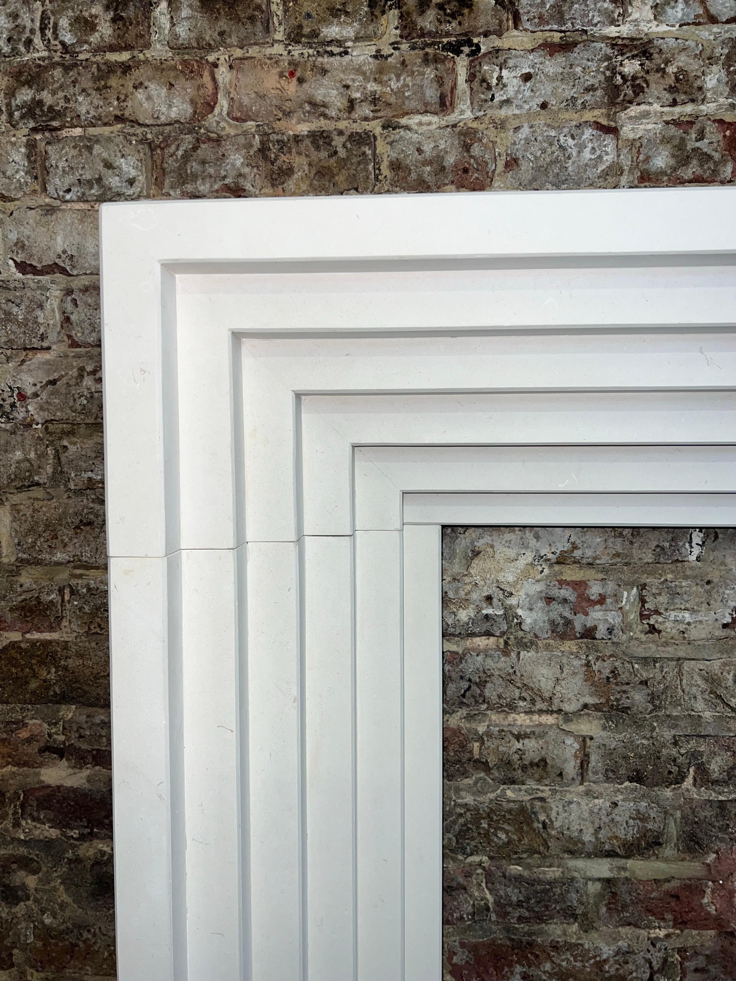21st Century Limestone Fireplace Mantlepiece For Sale 3