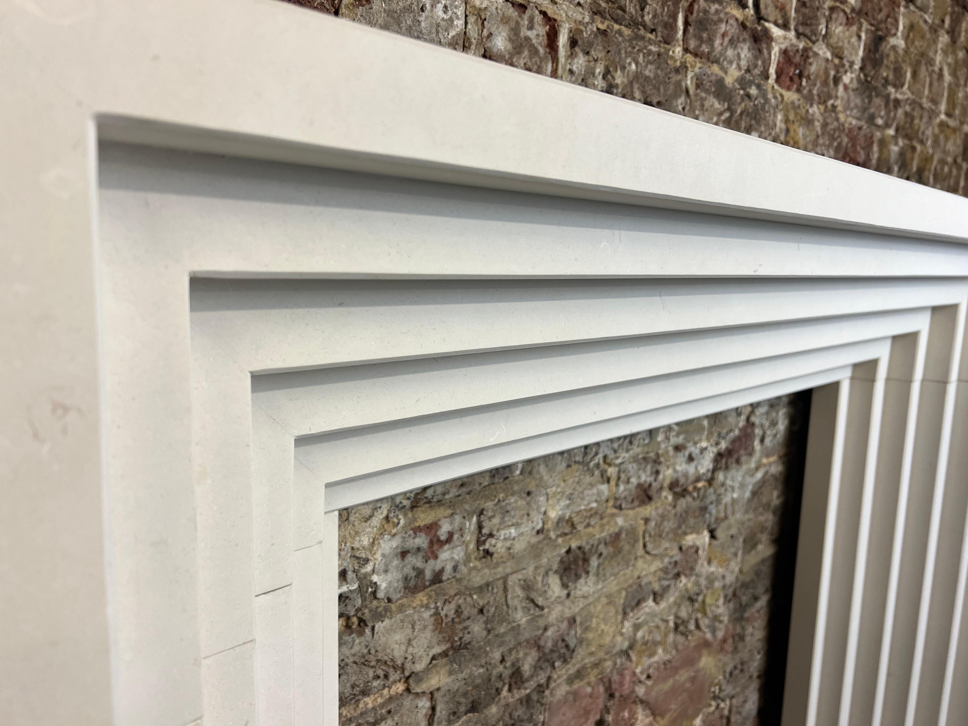 21st Century Limestone Fireplace Mantlepiece For Sale 4