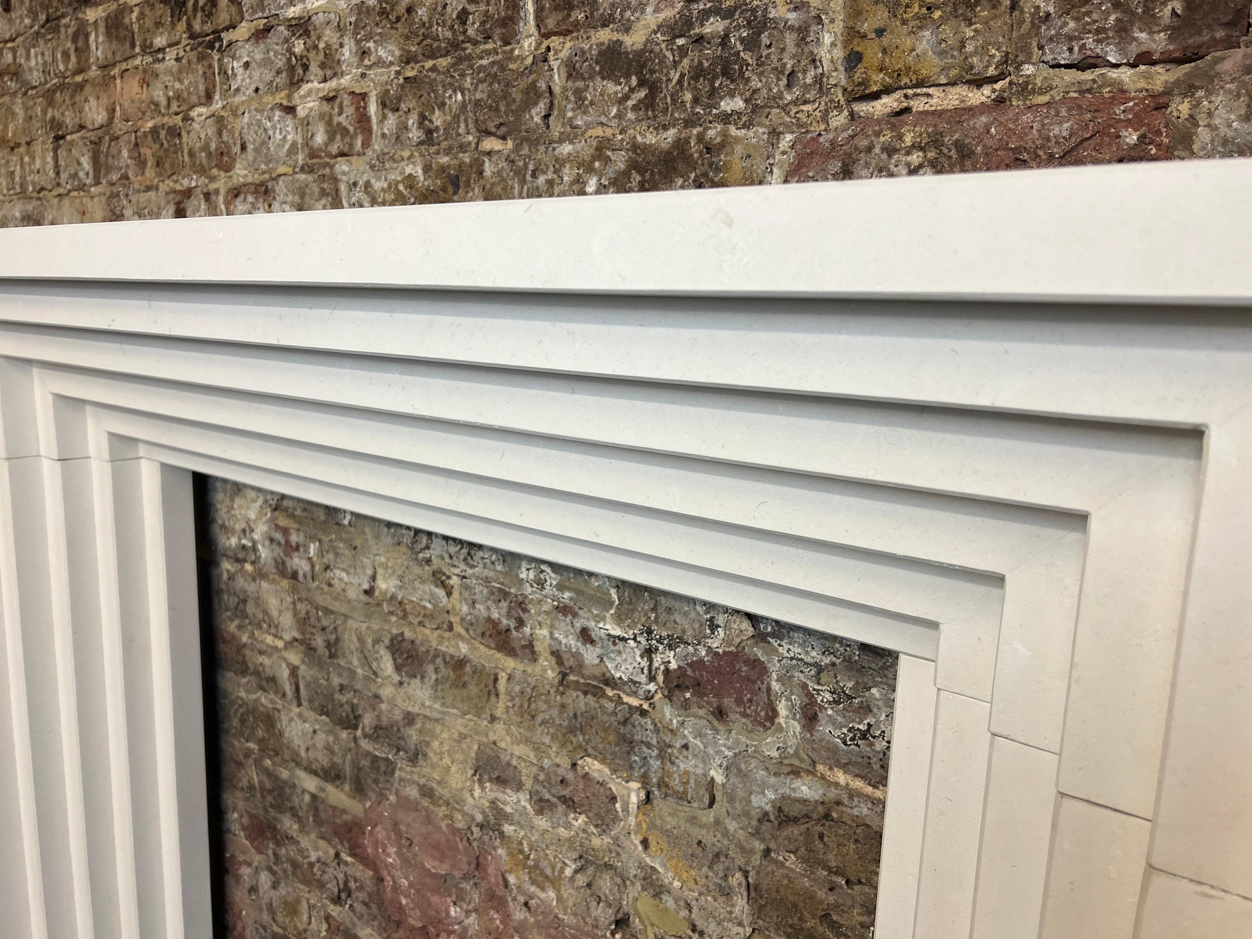 21st Century Limestone Fireplace Mantlepiece For Sale 5