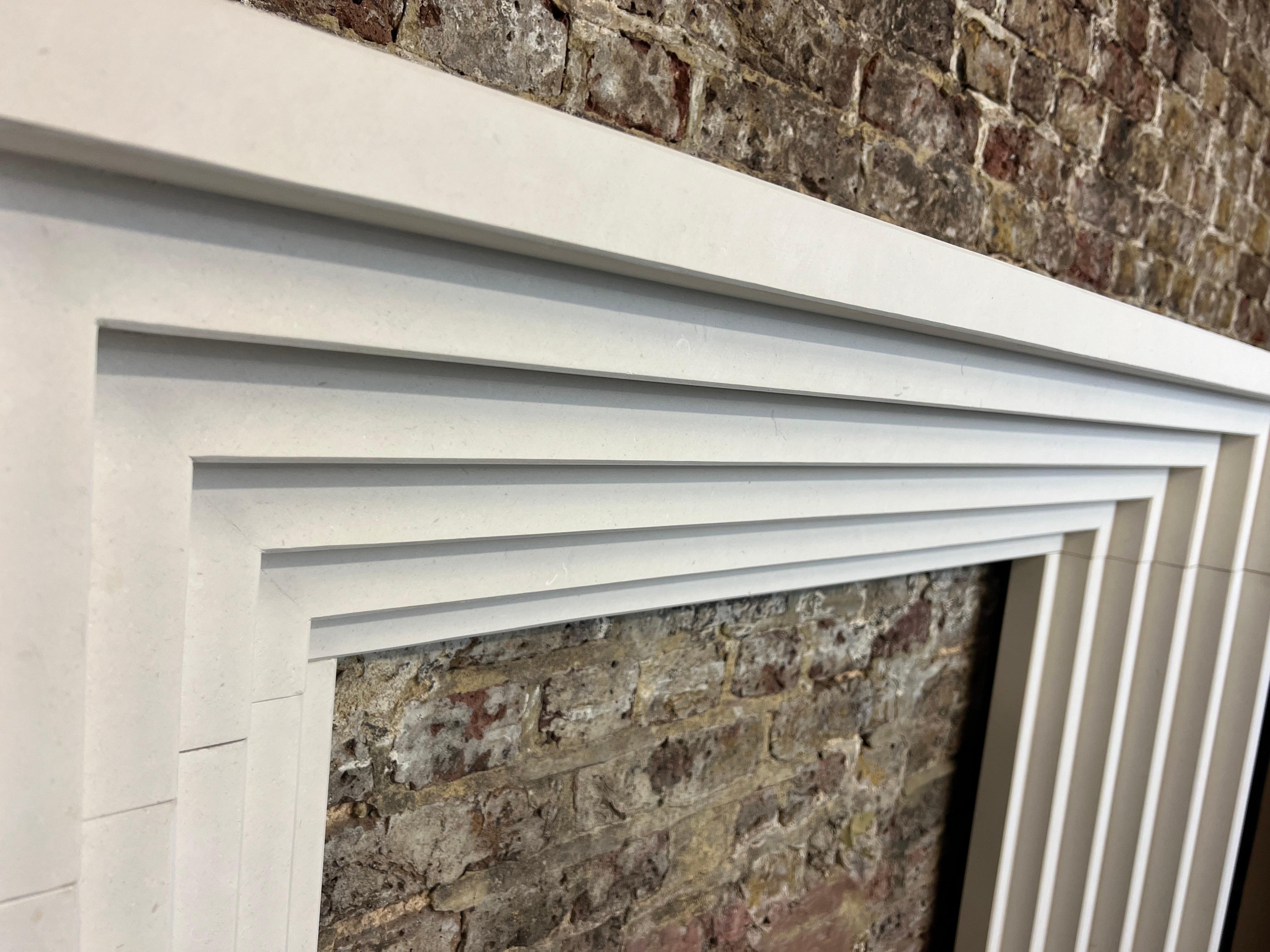 21st Century Limestone Fireplace Mantlepiece For Sale 9
