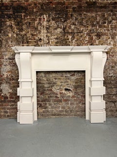 21st Century Limestone Fireplace Mantlepiece