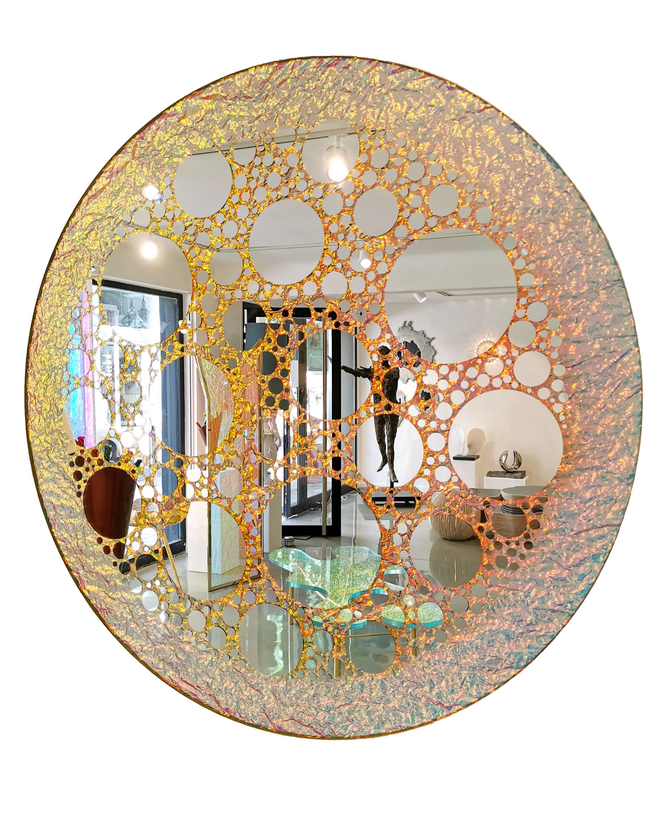 Polished 21st Century Limited Edition Crazy Circles Mirror by Troy Smith For Sale