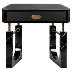 21st Century Lincoln Nightstand Marquina Marble