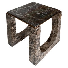 21st Century Lincoln Side Table Rosso Levanto Emperador