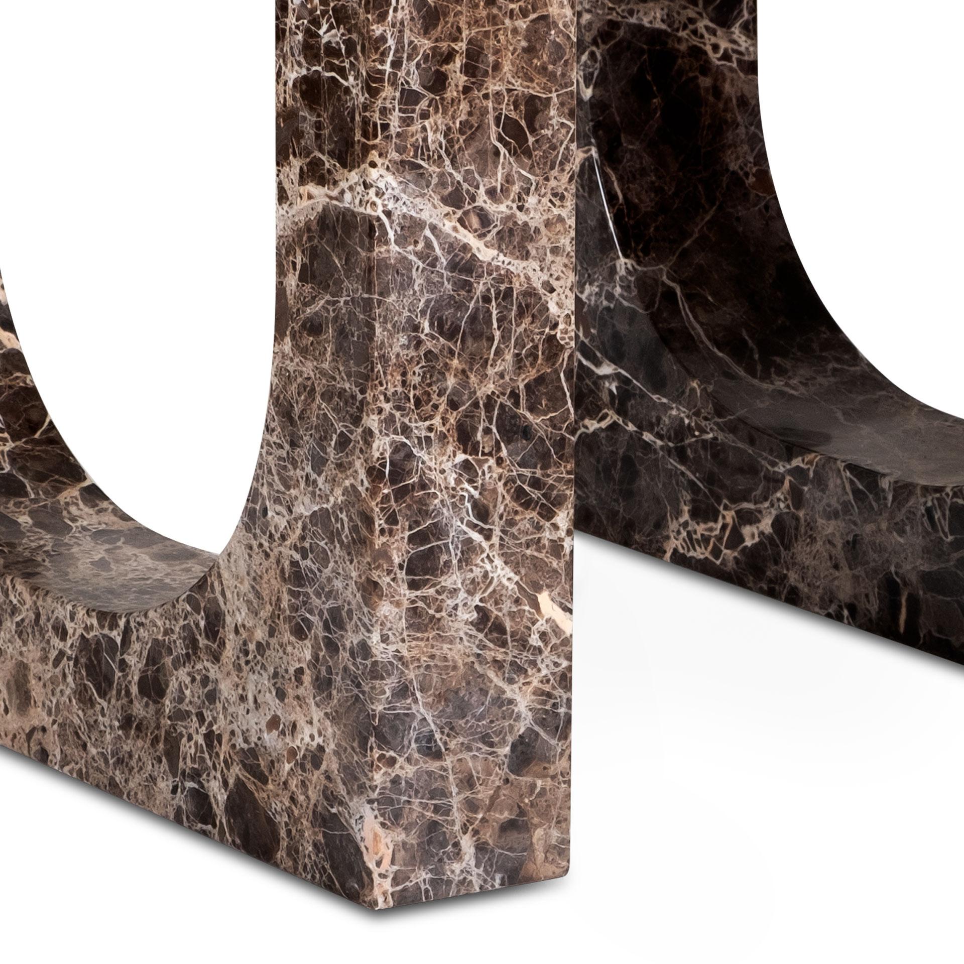 Portugais 21st Lincoln Side Table Rosso Levanto Emperador Made in Portugal by Porus Studio en vente