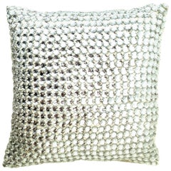 21st Century Linen & Mirror Work Feather Pillow by, Sivaana