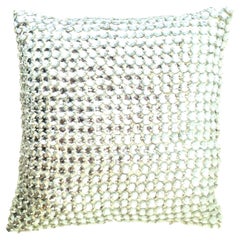 21st Century Linen & Mirror Work Feather Pillow by, Sivaana