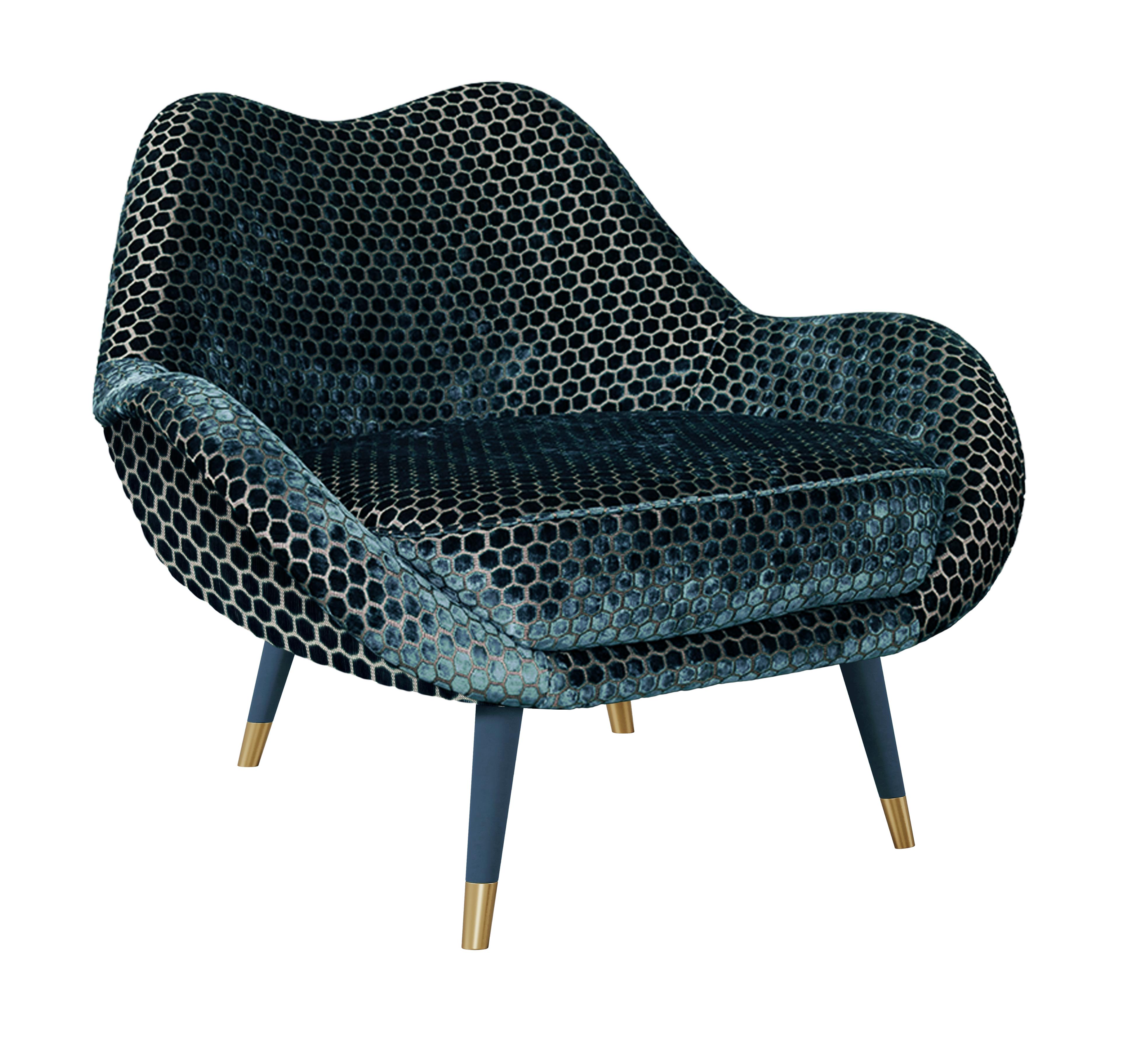 21st Century Lips-Inspired Jeane Armchair Cotton Made in Portugal by Ottiu For Sale 1