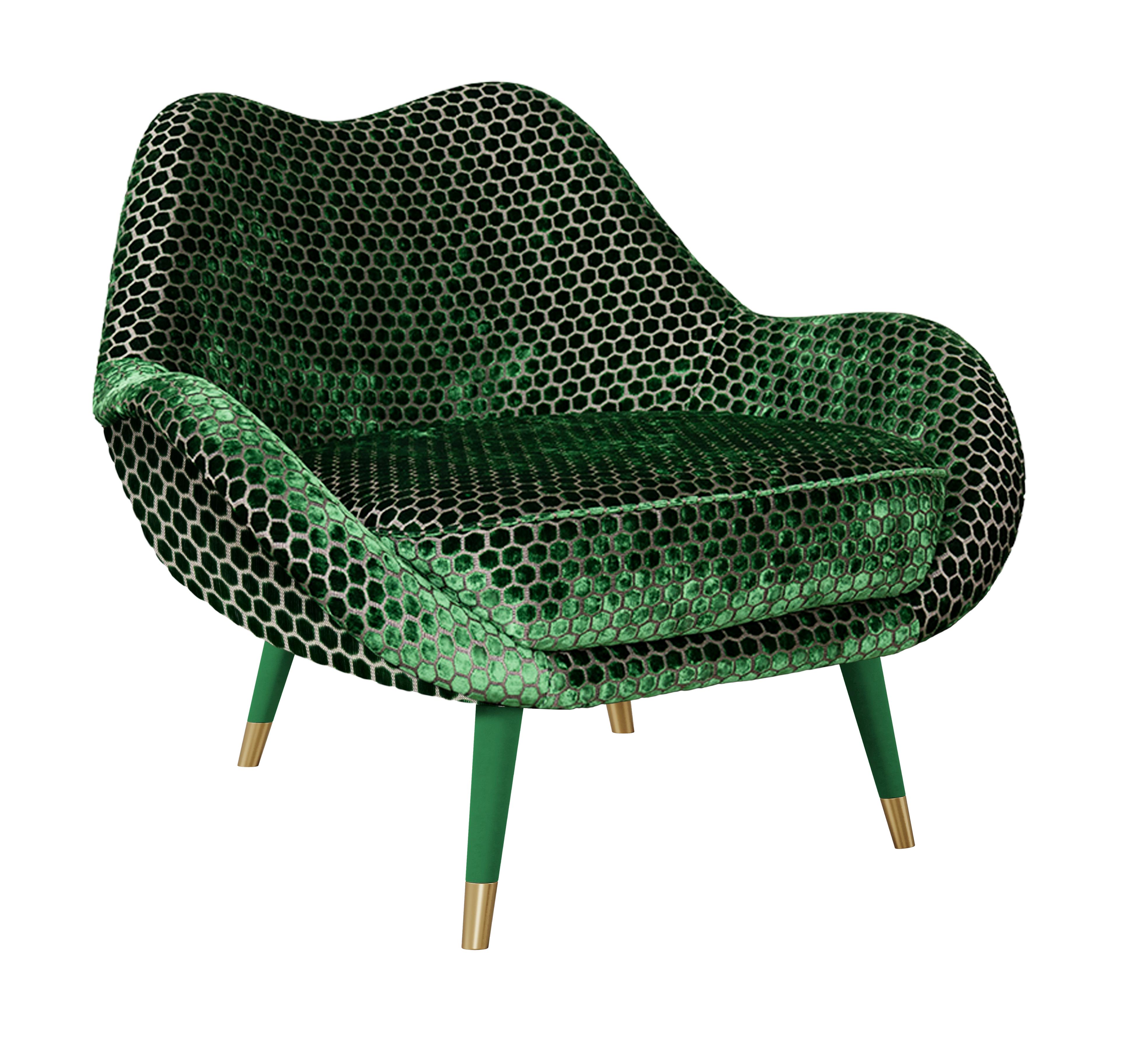 21st Century Lips-Inspired Jeane Armchair Cotton Made in Portugal by Ottiu For Sale 2
