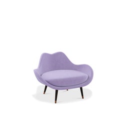 21st Century Lips-Inspired Jeane Armchair Cotton Made in Portugal by Ottiu