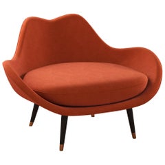 21st Century Lips-Inspired Jeane Armchair Cotton Velvet