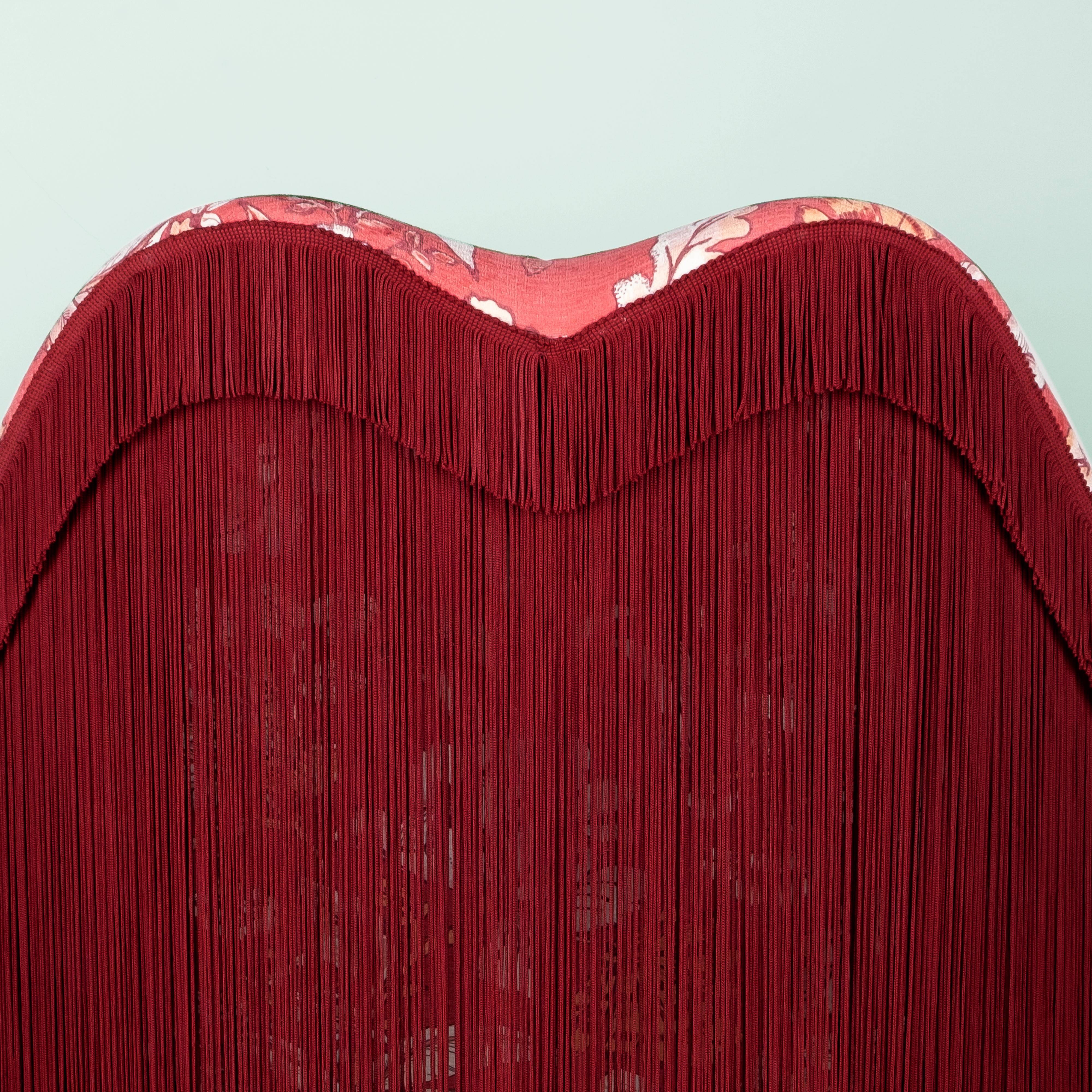 21st Century Lips-Inspired Jeane Fringes Armchair Velvet Handmade in Portugal For Sale 2