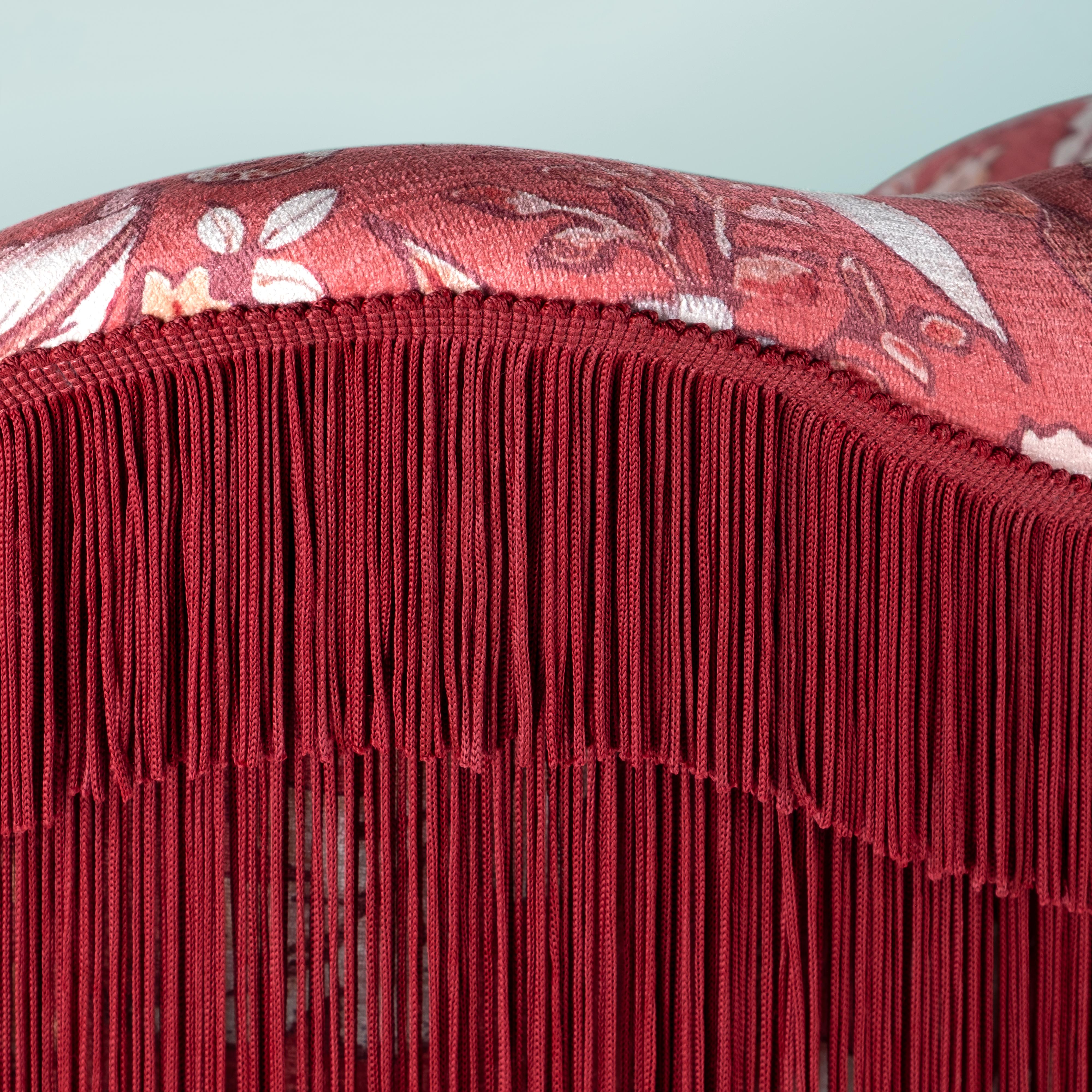 21st Century Lips-Inspired Jeane Fringes Armchair Velvet Handmade in Portugal For Sale 3