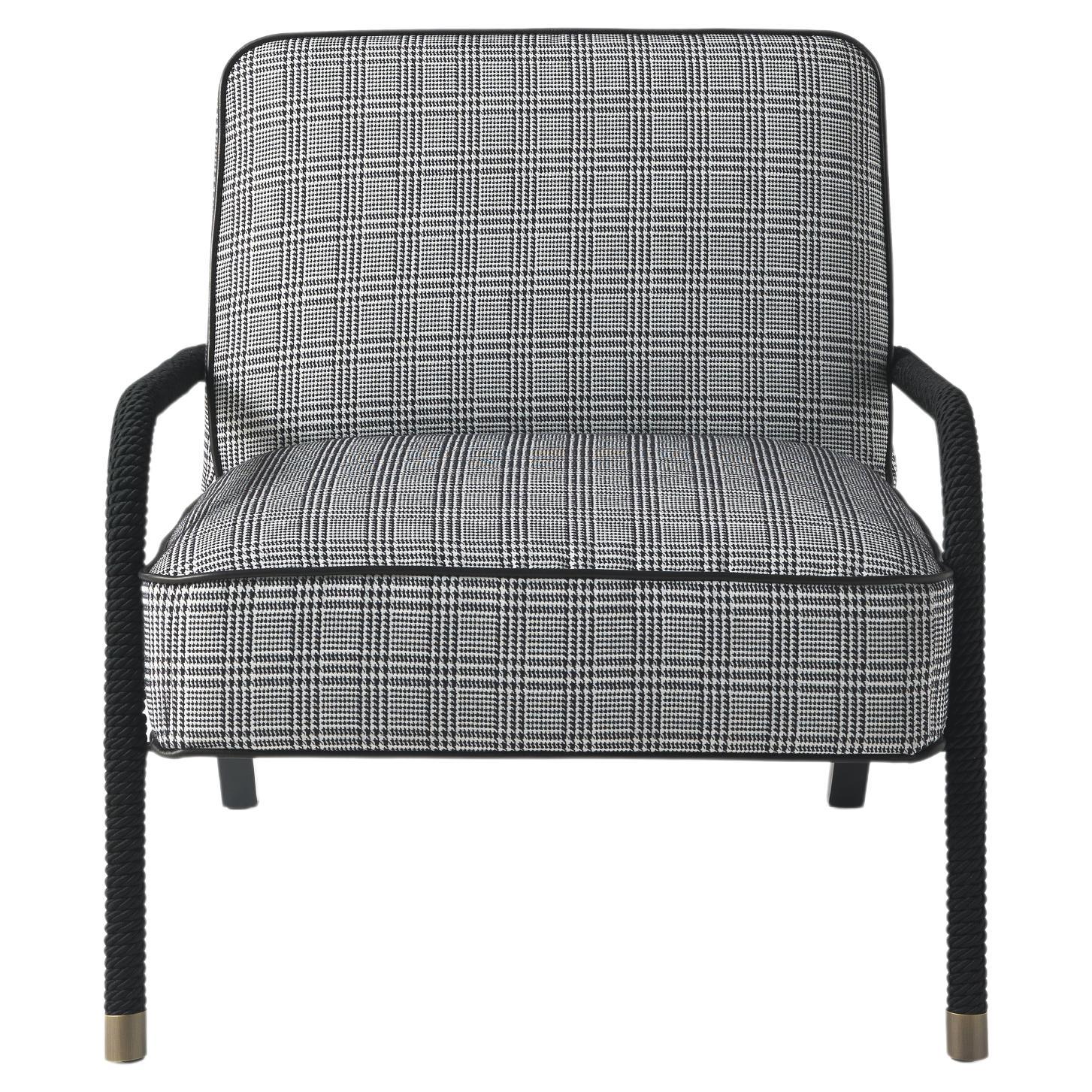 21st Century Loop Armchair in Prince of Whales Fabric by Gianfranco Ferré Home