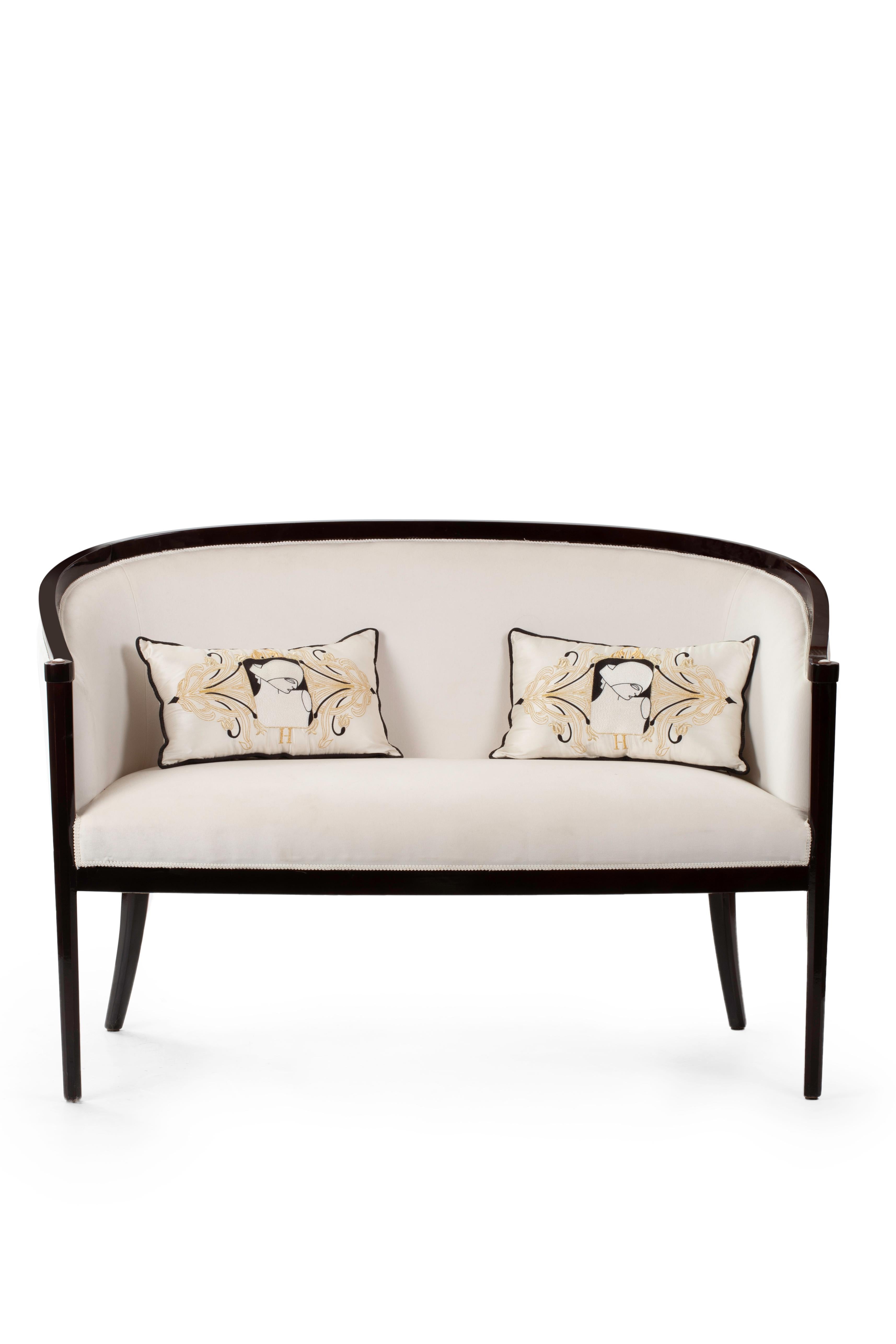 Polished 21st Century Lorsky Sofa, Velvet, Sardonic Shell and Solid Wood, Made in Italy For Sale