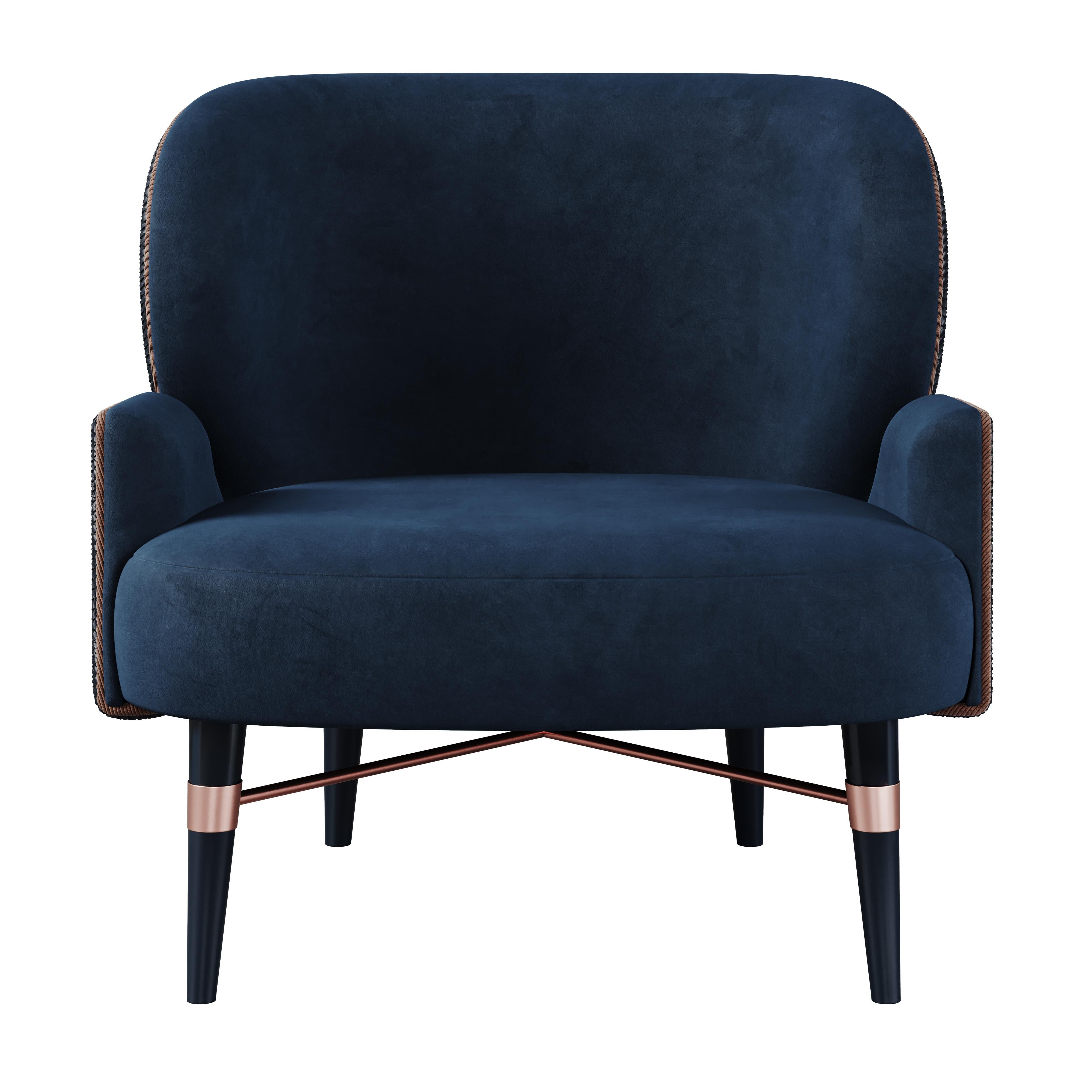 Portugais Fauteuil Louis I du 21e siècle Kirkby fabriqué à la main au Portugal par Ottiu en vente