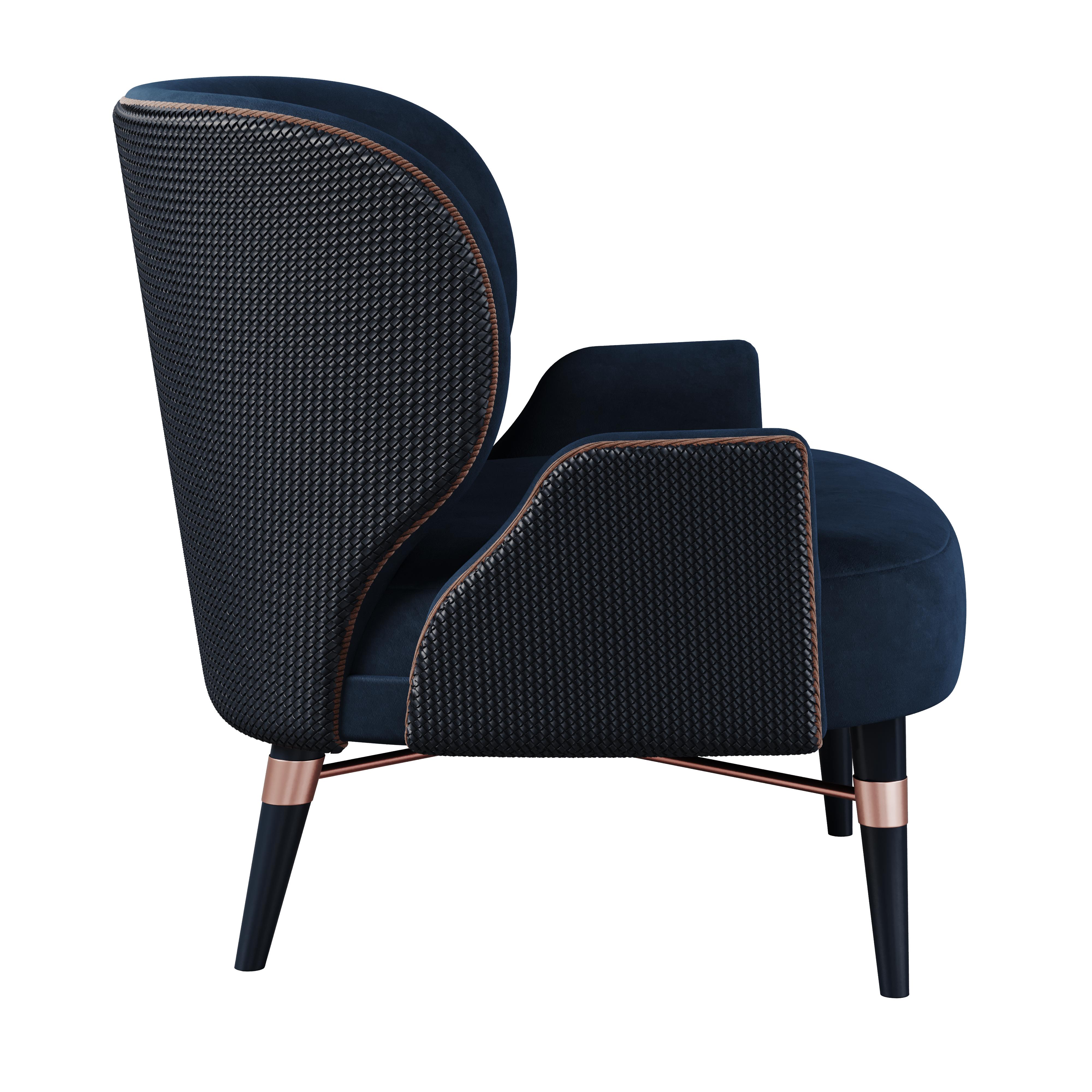 Fauteuil Louis I du 21e siècle Kirkby fabriqué à la main au Portugal par Ottiu Neuf - En vente à RIO TINTO, PT