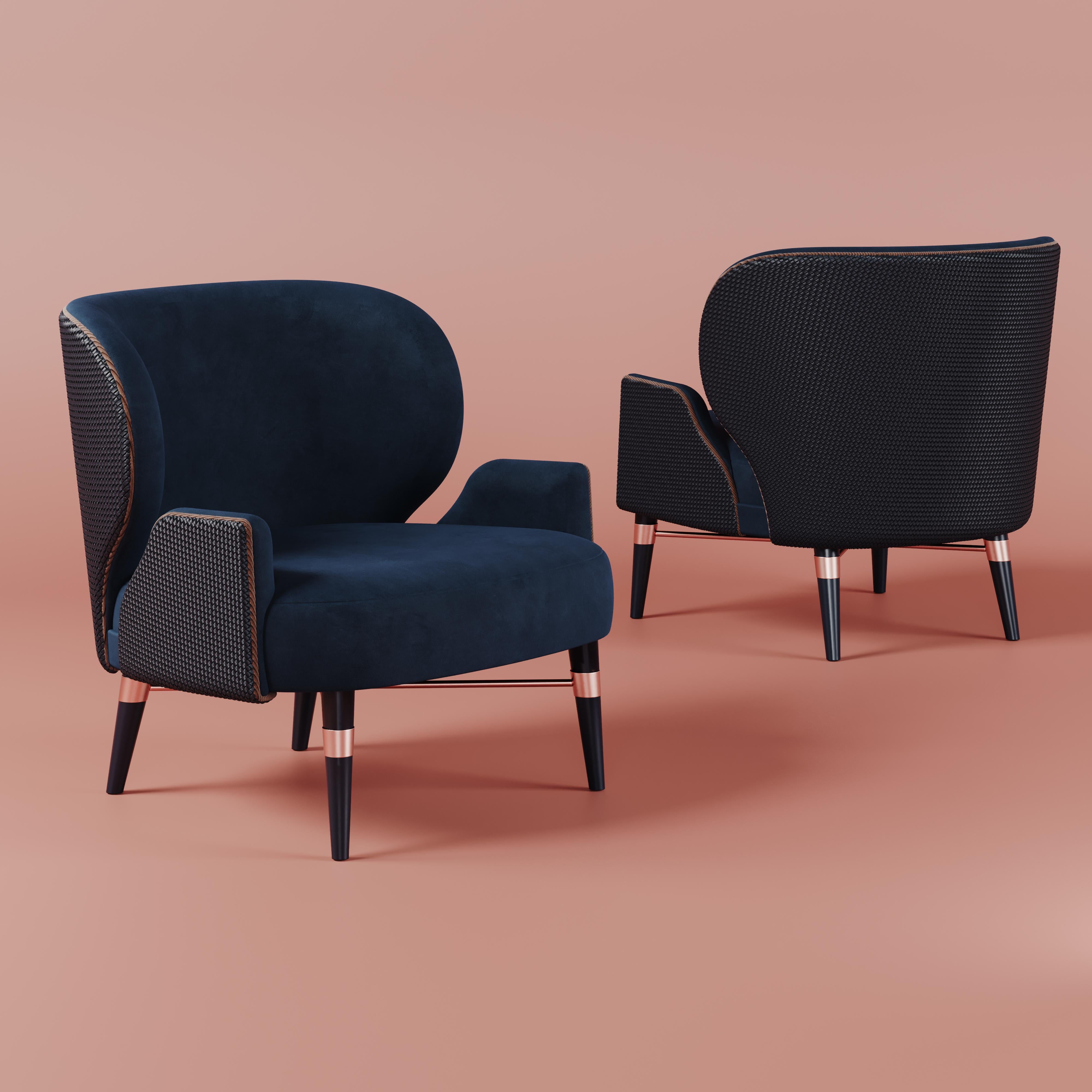 Fauteuil Louis I du 21e siècle Kirkby fabriqué à la main au Portugal par Ottiu en vente 1